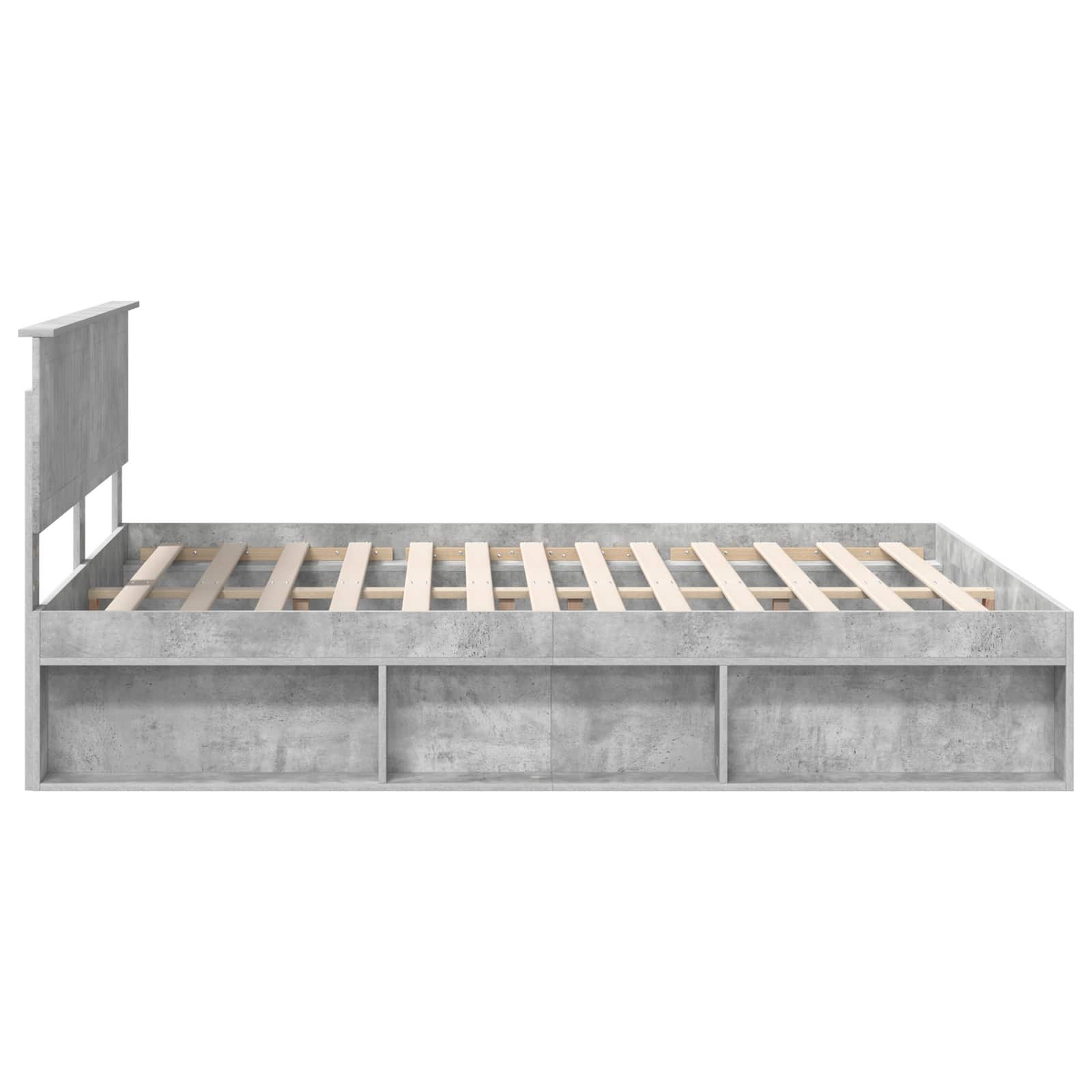 Krevetna konstrukcija Beton 160 x 200 cm Čvrsto borovo drvo