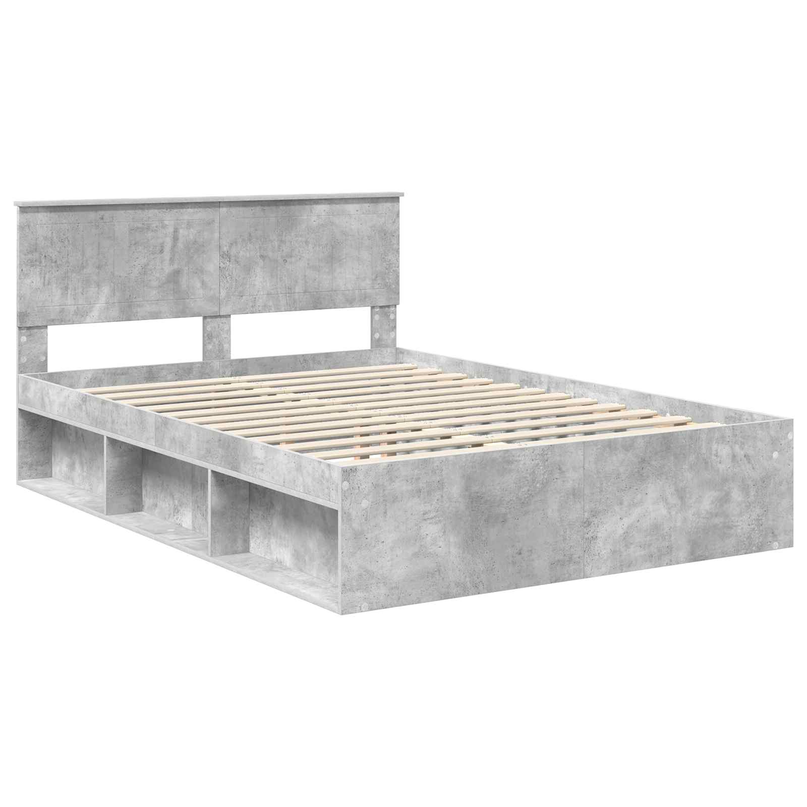 Krevetna konstrukcija Beton 140 x 200 cm Čvrsto borovo drvo