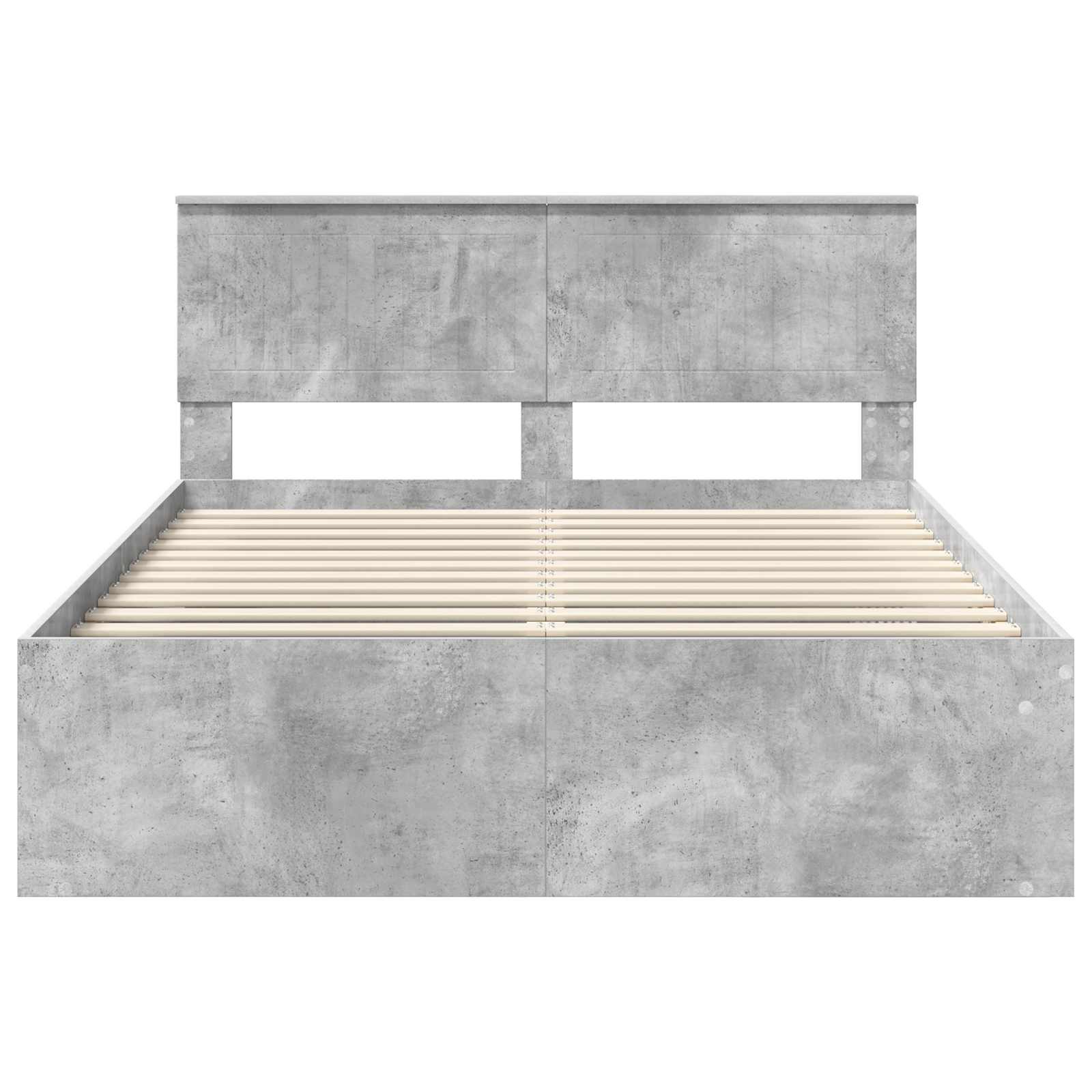 Krevetna konstrukcija Beton 140 x 190 cm Čvrsto borovo drvo