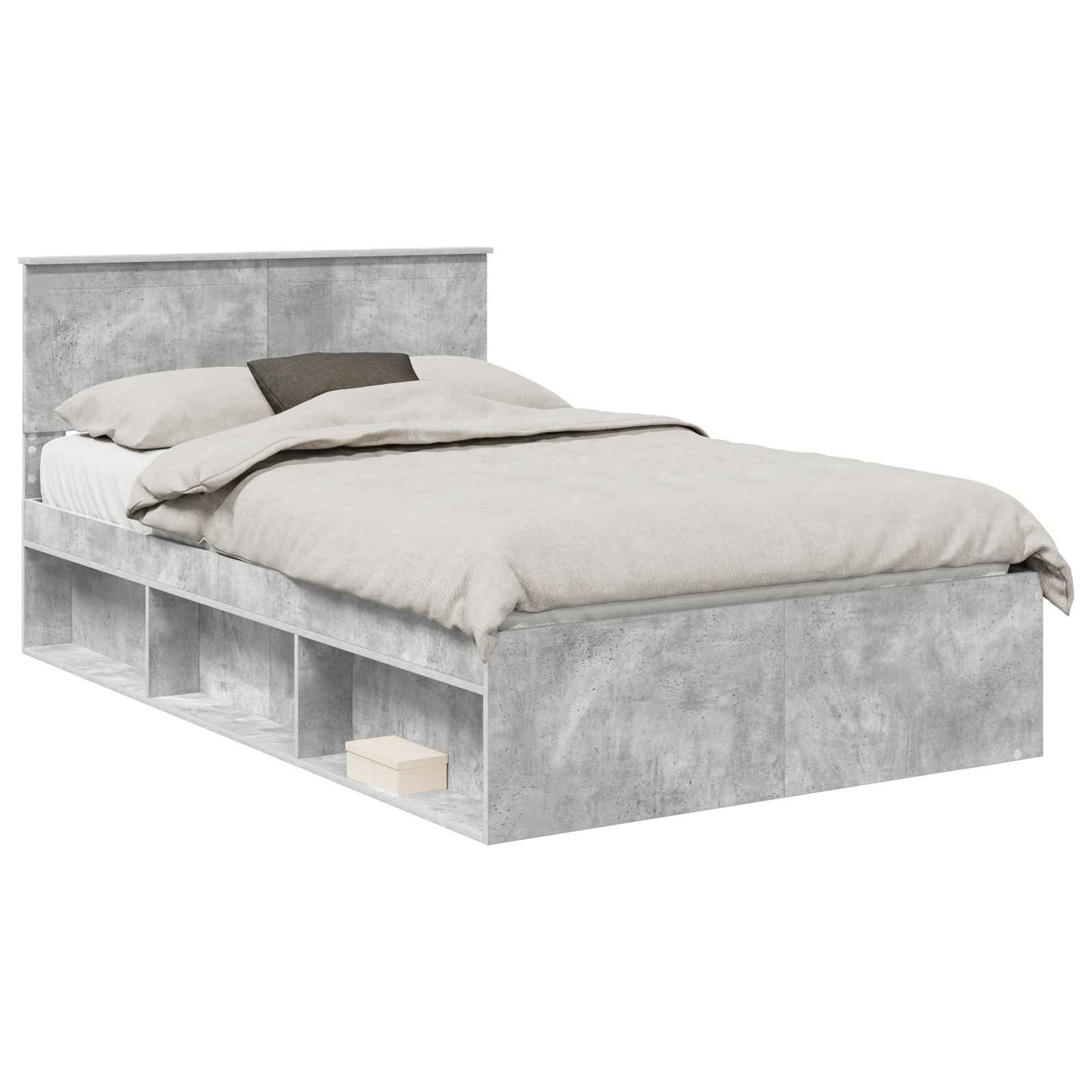 Krevetna konstrukcija Beton 120 x 200 cm Čvrsto borovo drvo