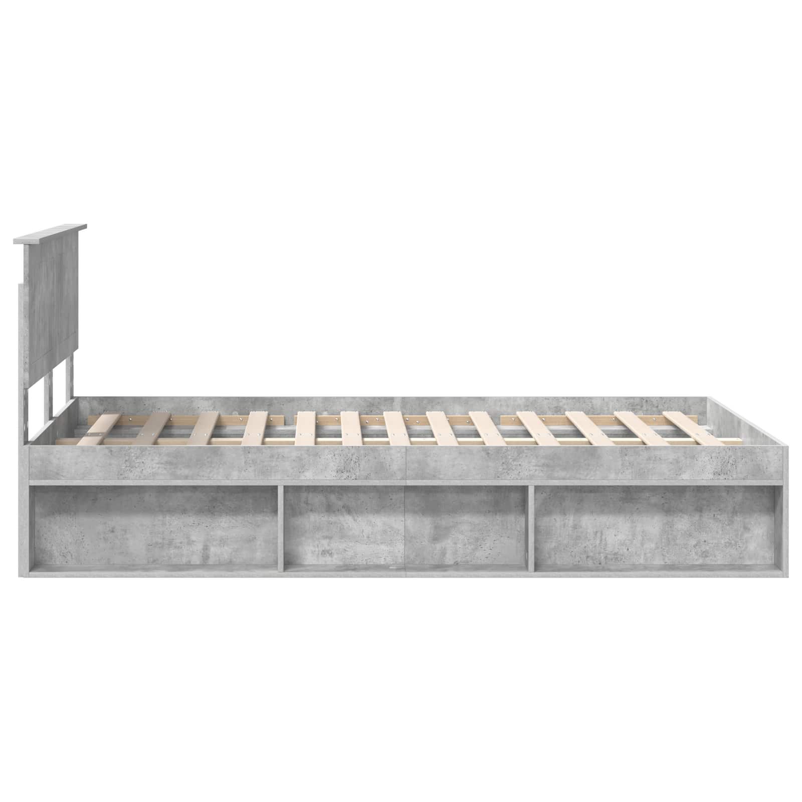 Krevetna konstrukcija Beton 120 x 190 cm Čvrsto borovo drvo