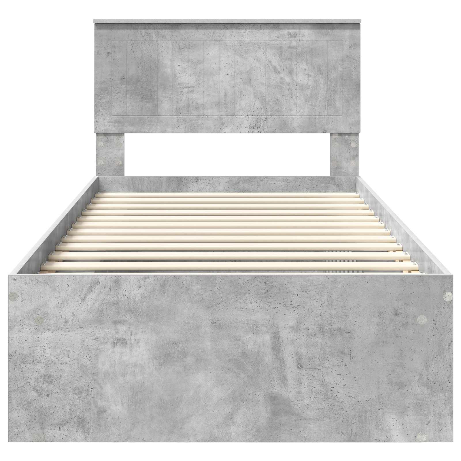 Krevetna konstrukcija Beton 90 x 200 cm Čvrsto borovo drvo