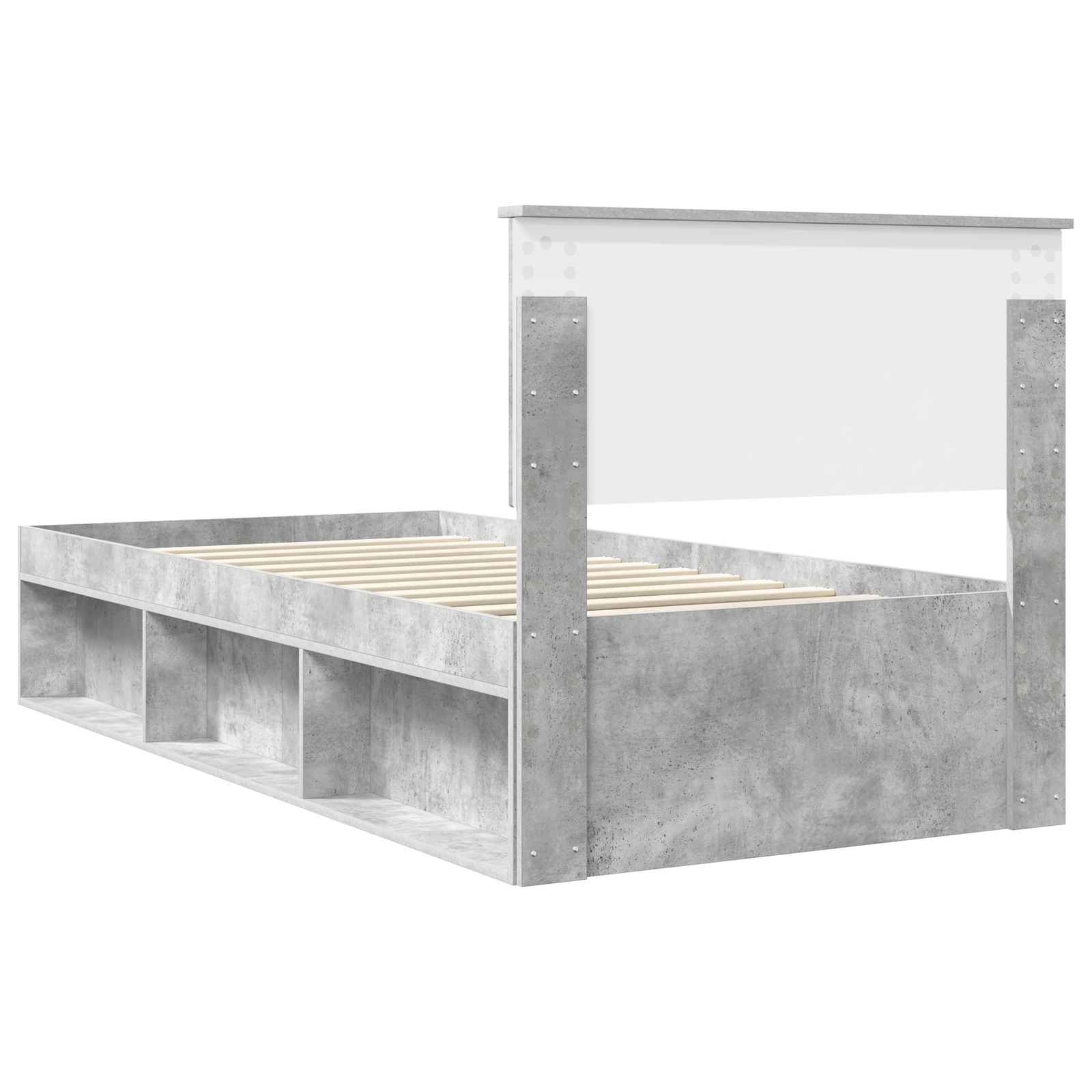 Krevetna konstrukcija s uzglavljem Betonska siva 90 x 190 cm