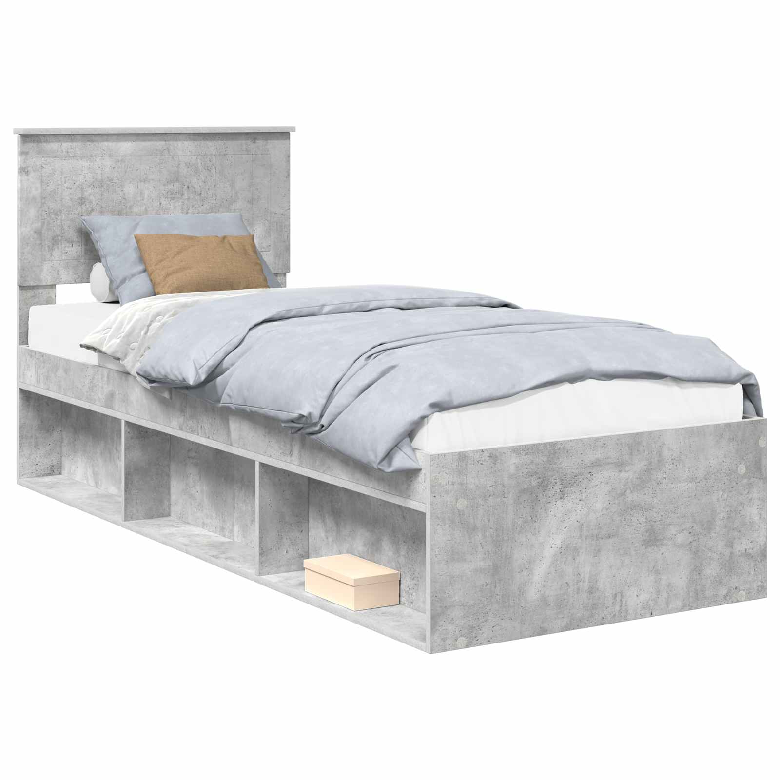 Krevetna konstrukcija s uzglavljem Betonska siva 75 x 190 cm