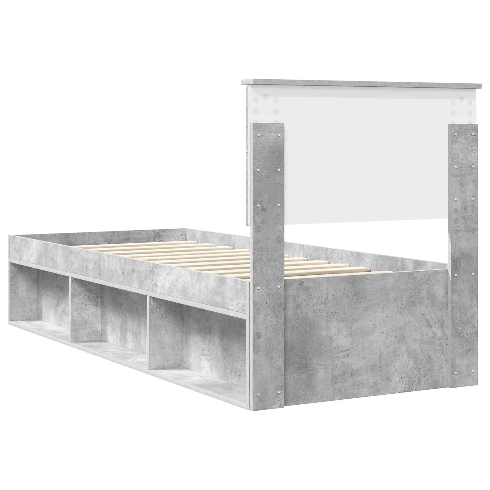 Krevetna konstrukcija s uzglavljem Betonska siva 75 x 190 cm
