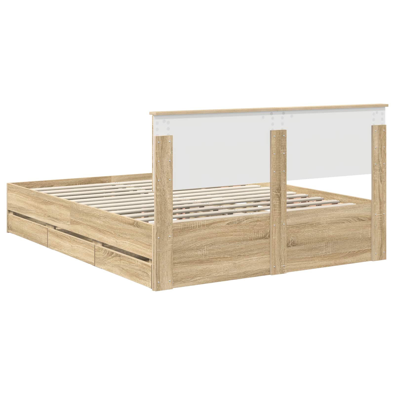 Krevetna konstrukcija s ladicama Sonoma hrast 150 x 200 cm