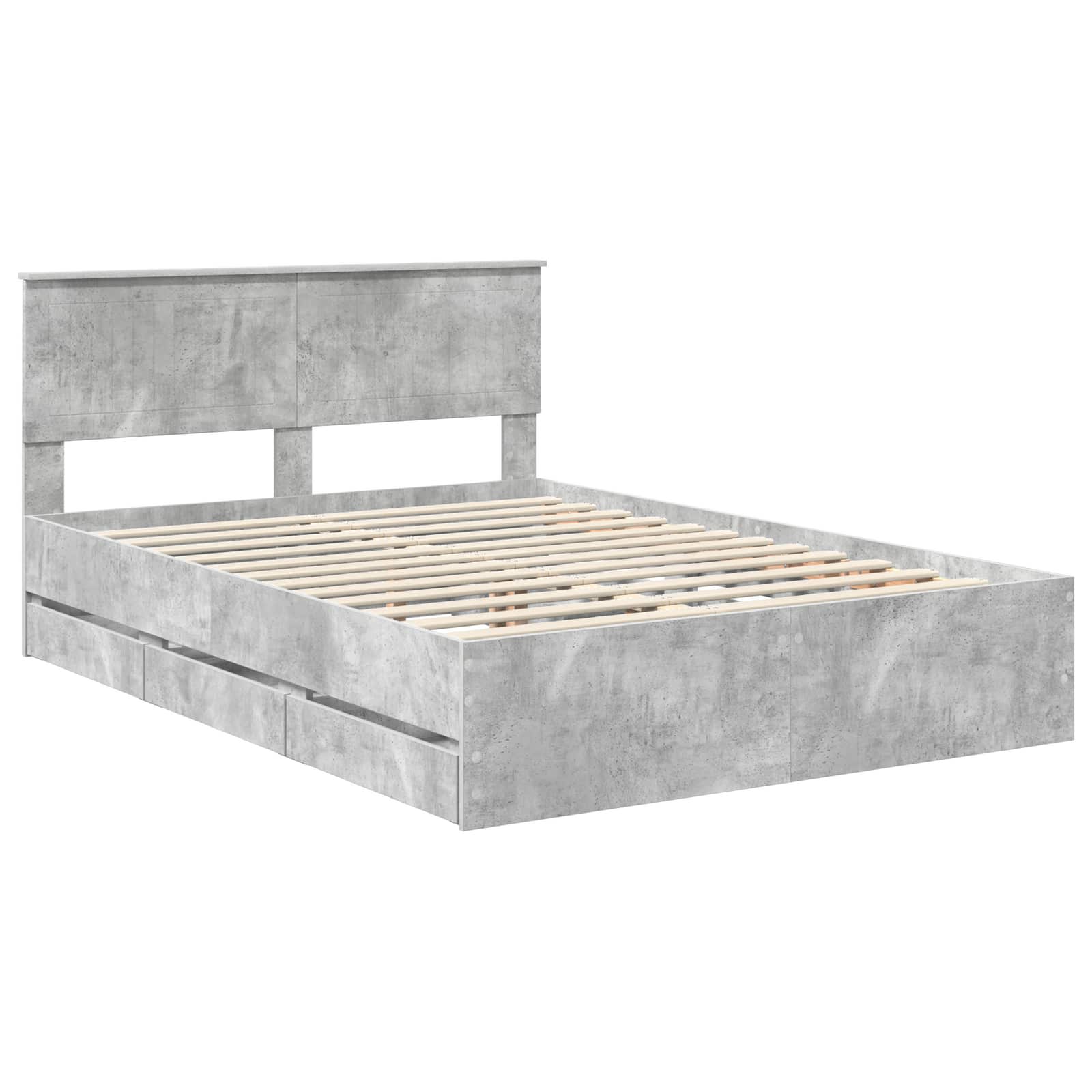 Krevetna konstrukcija s ladicama Betonski sivi 135 x 190 cm