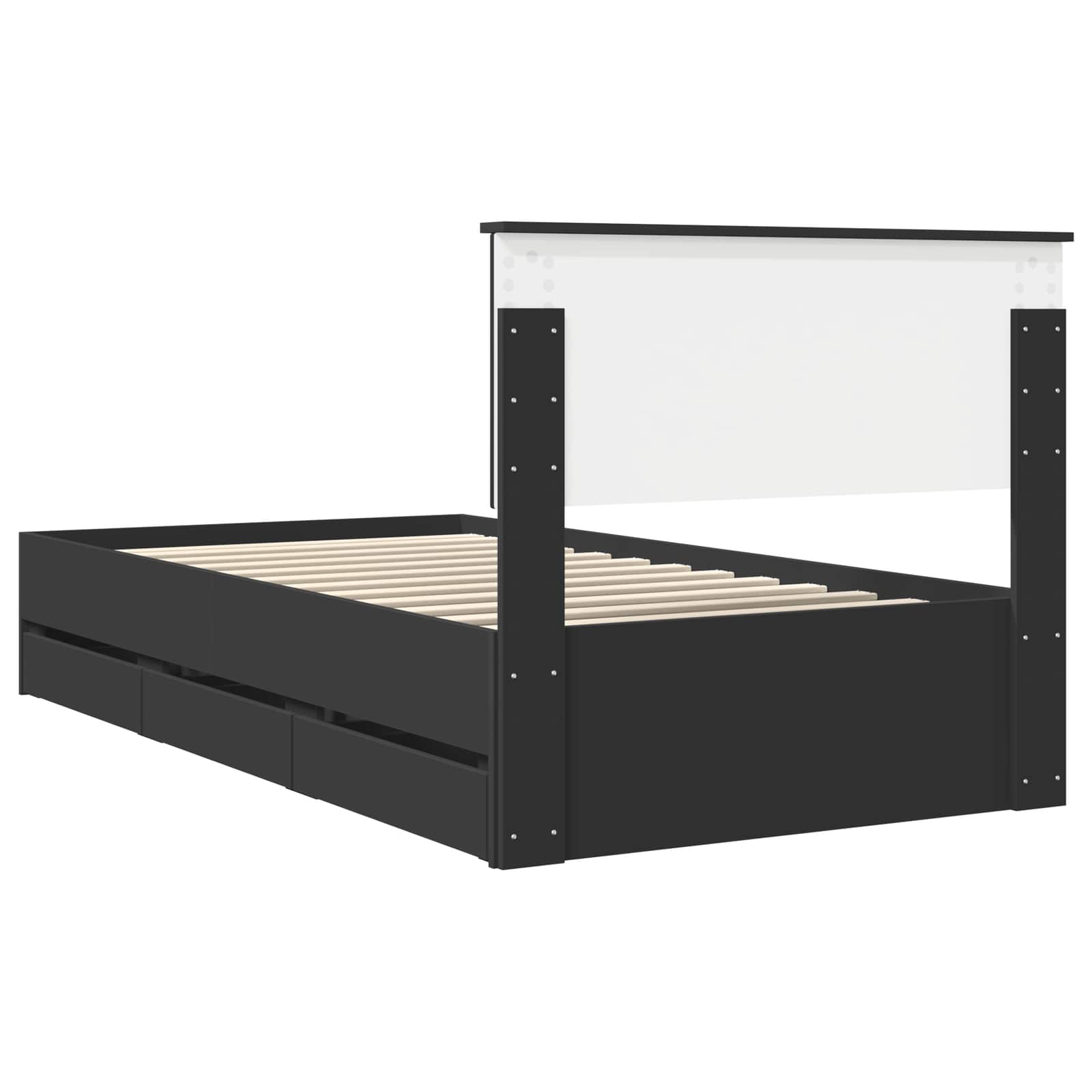 Krevetna konstrukcija Crna 100 x 200 cm Inženjersko Drvo