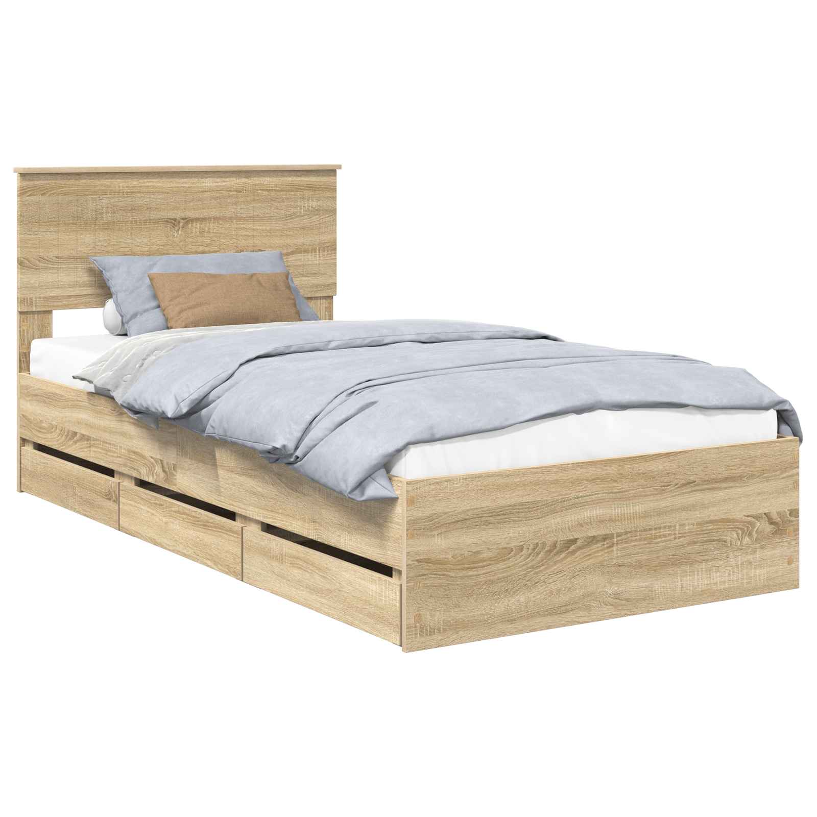 Krevetna konstrukcija s ladicama Sonoma hrast 100 x 200 cm