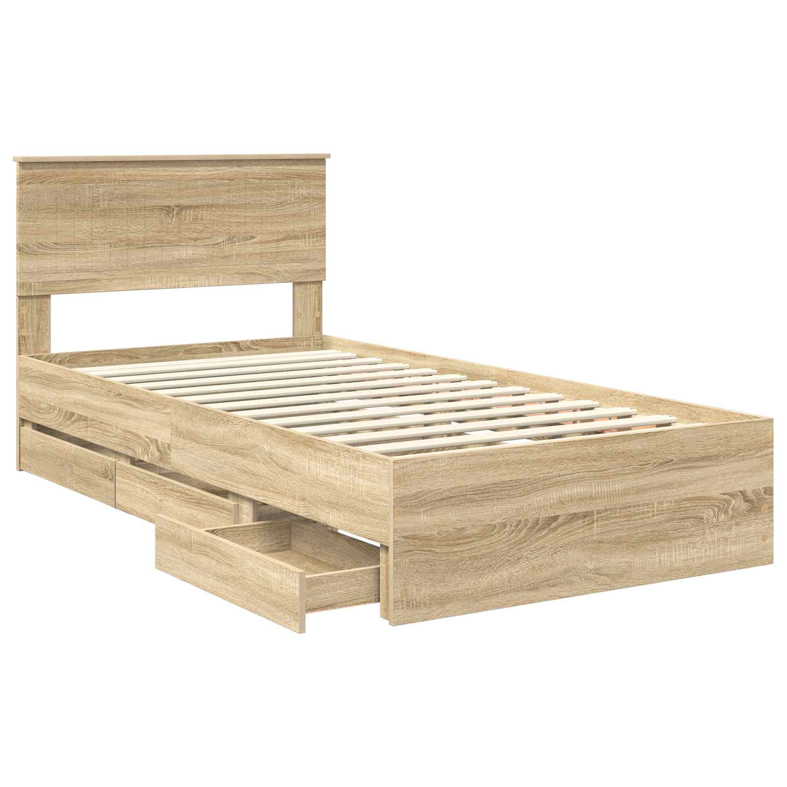 Krevetna konstrukcija s ladicama Sonoma hrast 100 x 200 cm