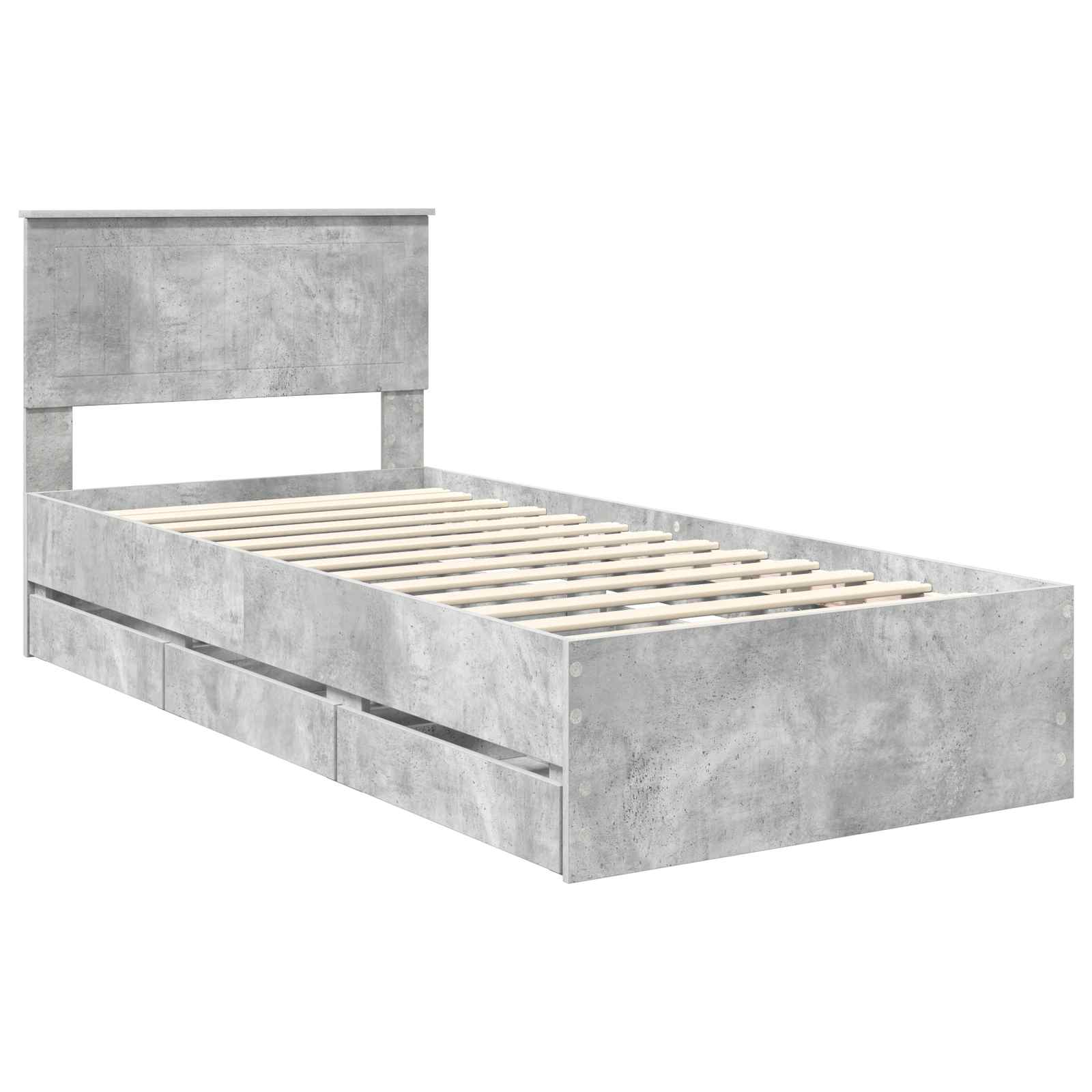Krevetna konstrukcija s ladicama Betonski sivi 90 x 200 cm