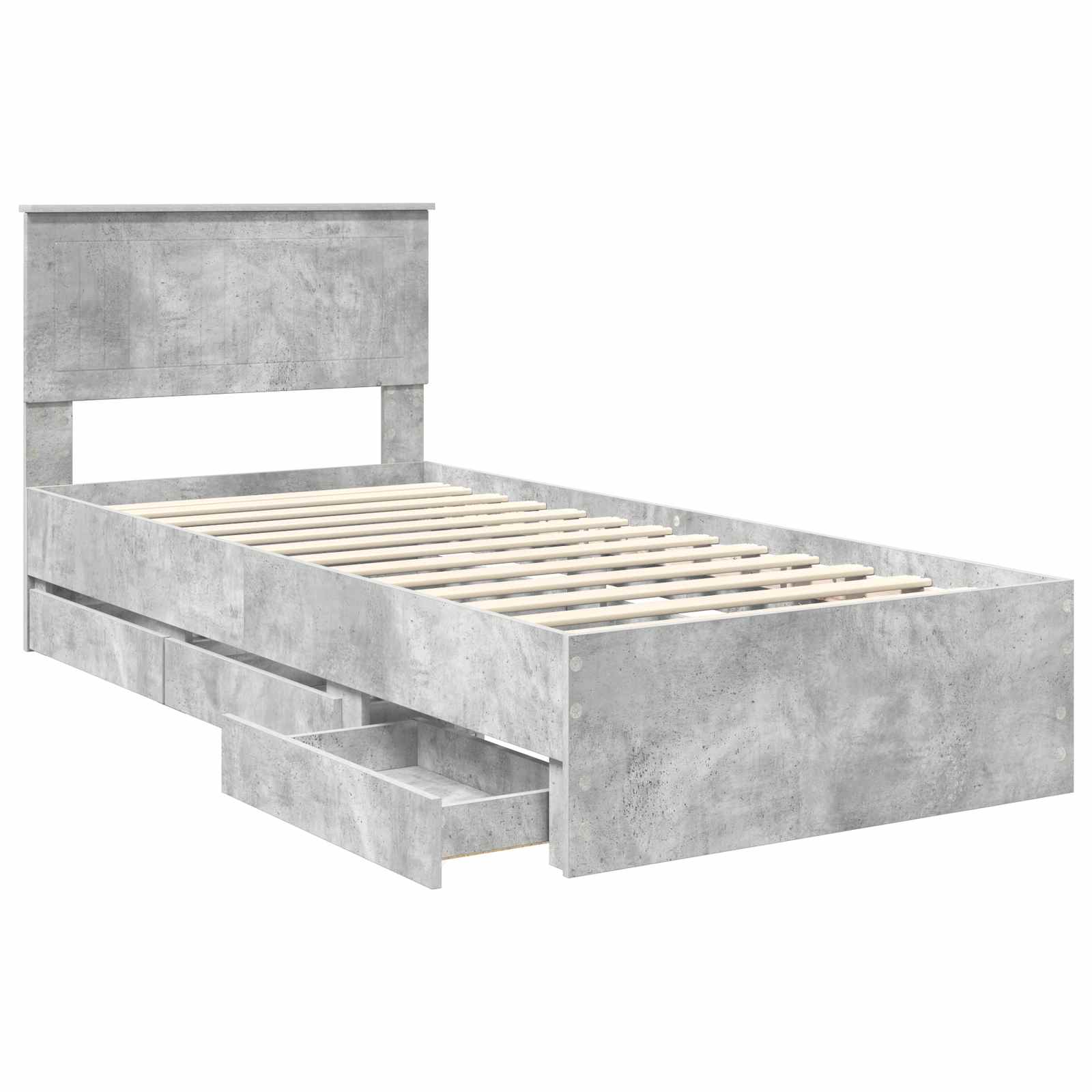 Krevetna konstrukcija s ladicama Betonski sivi 90 x 200 cm