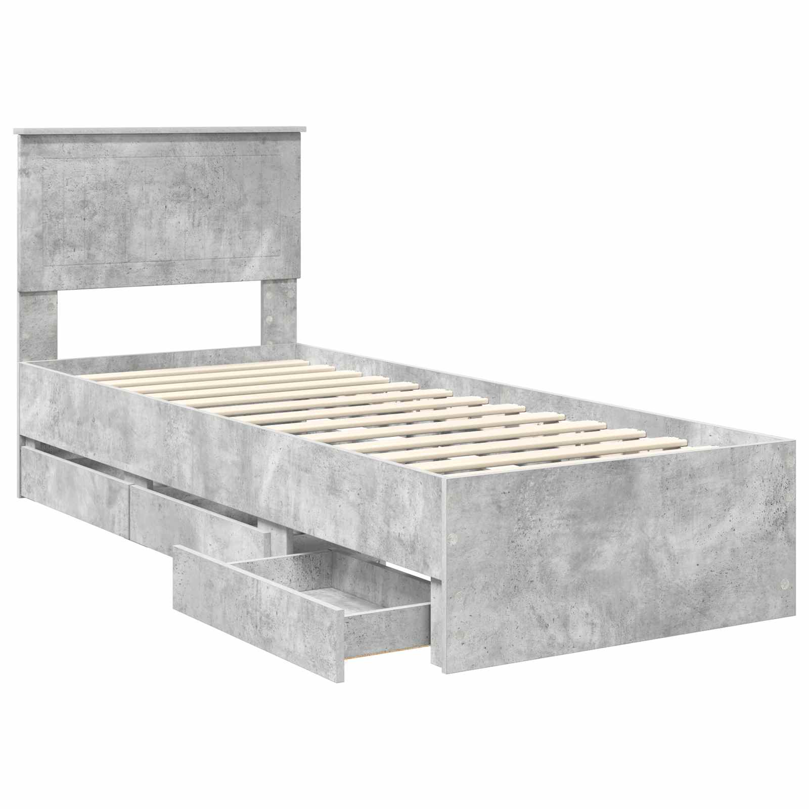 Krevetna konstrukcija s ladicama Betonski sivi 75 x 190 cm