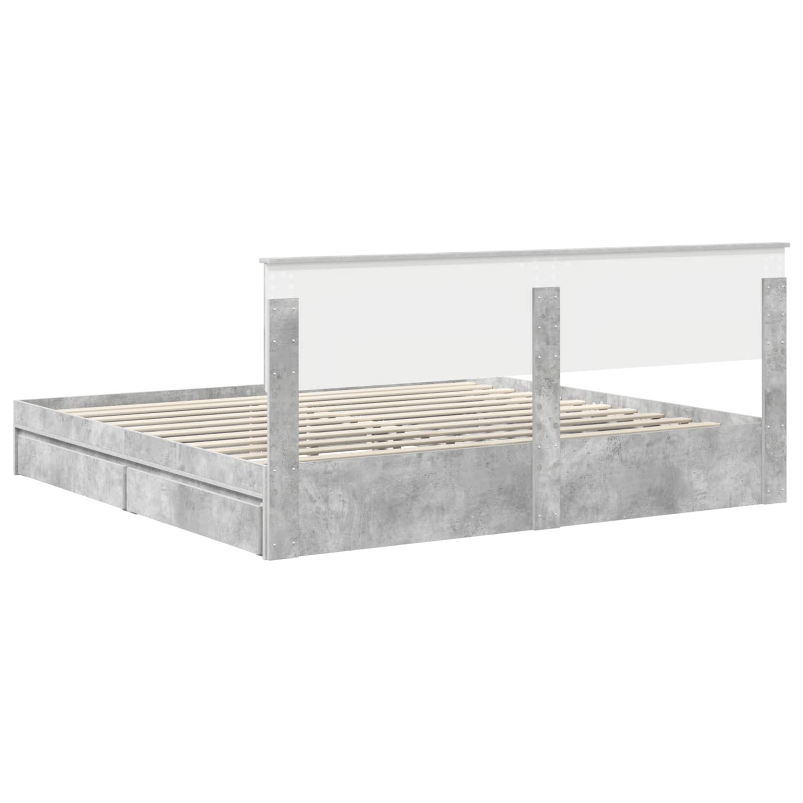 Krevet s od storage s uzglavljem Betonski sivi 200 x 200 cm