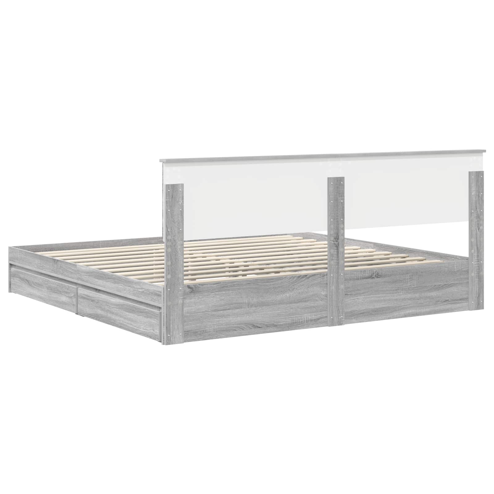 Krevet s od storage Siva Sonoma 200 x 200 cm Konstruirano drvo