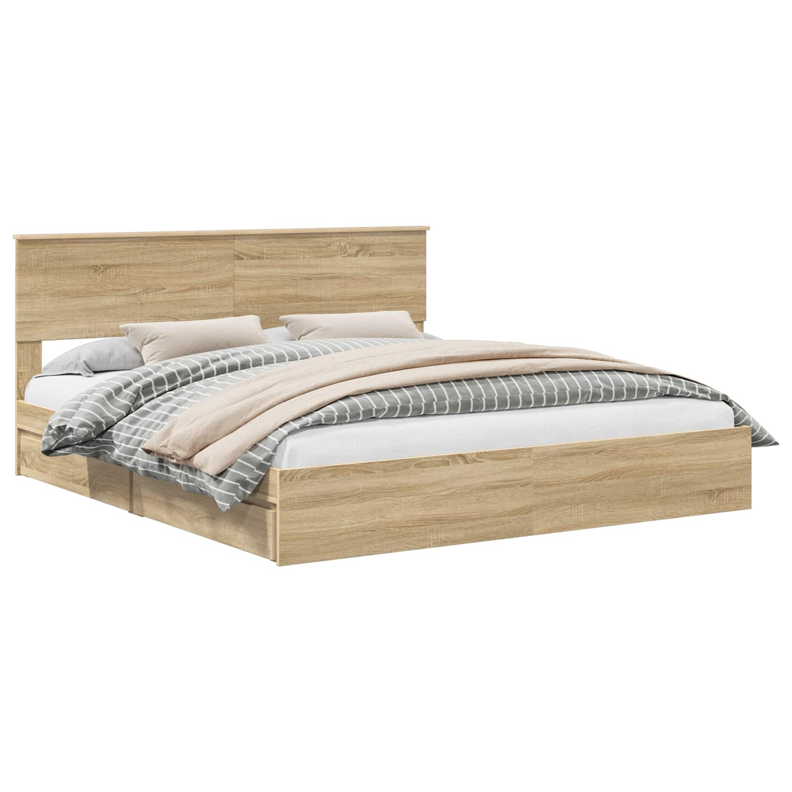Krevet s od storage Sonoma hrast 180 x 200 cm Konstruirano drvo