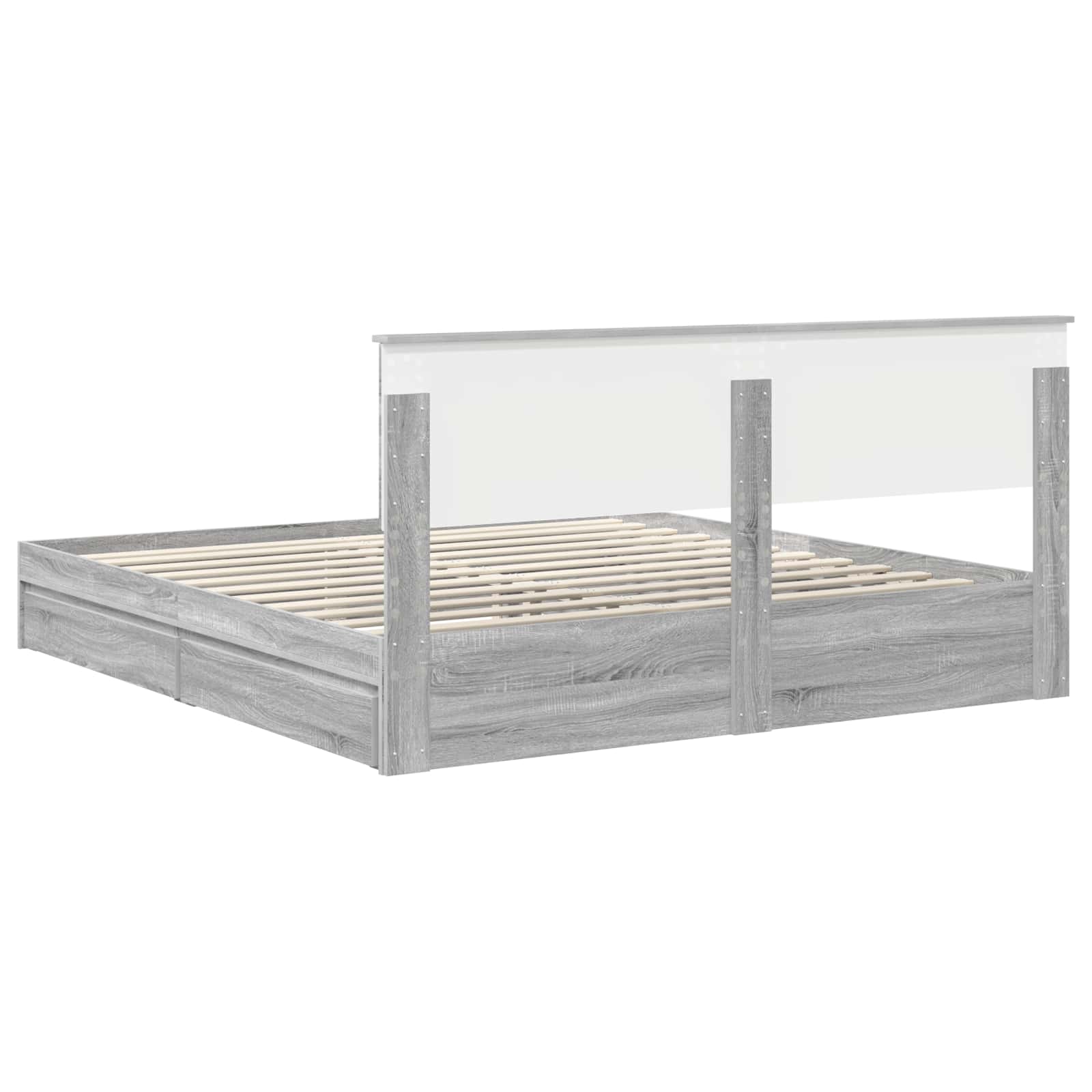 Krevet s od storage Siva Sonoma 180 x 200 cm Konstruirano drvo