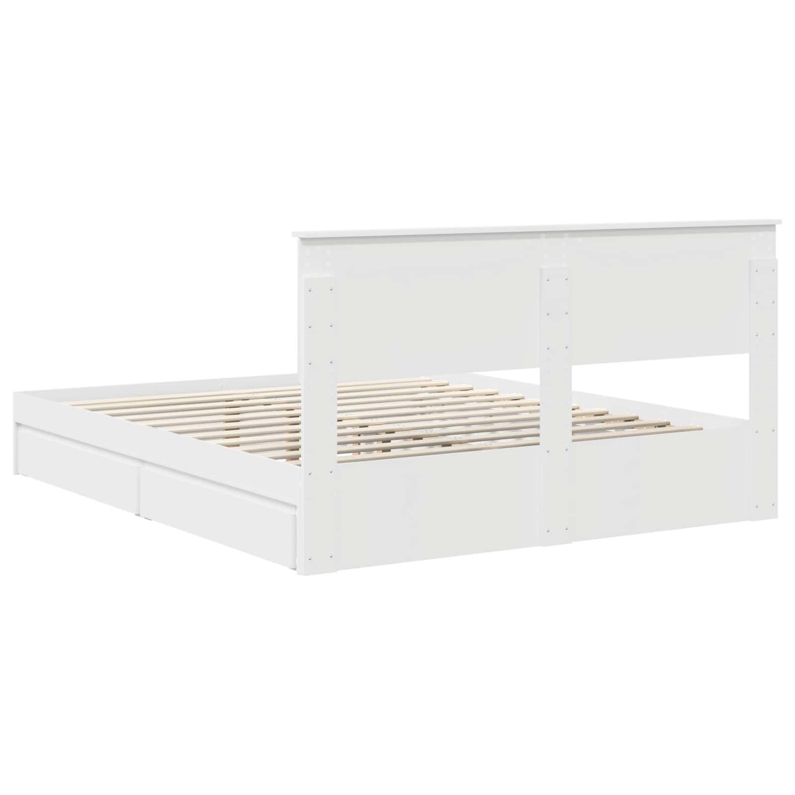 Krevet s od storage Bijelo 160 x 200 cm Konstruirano drvo