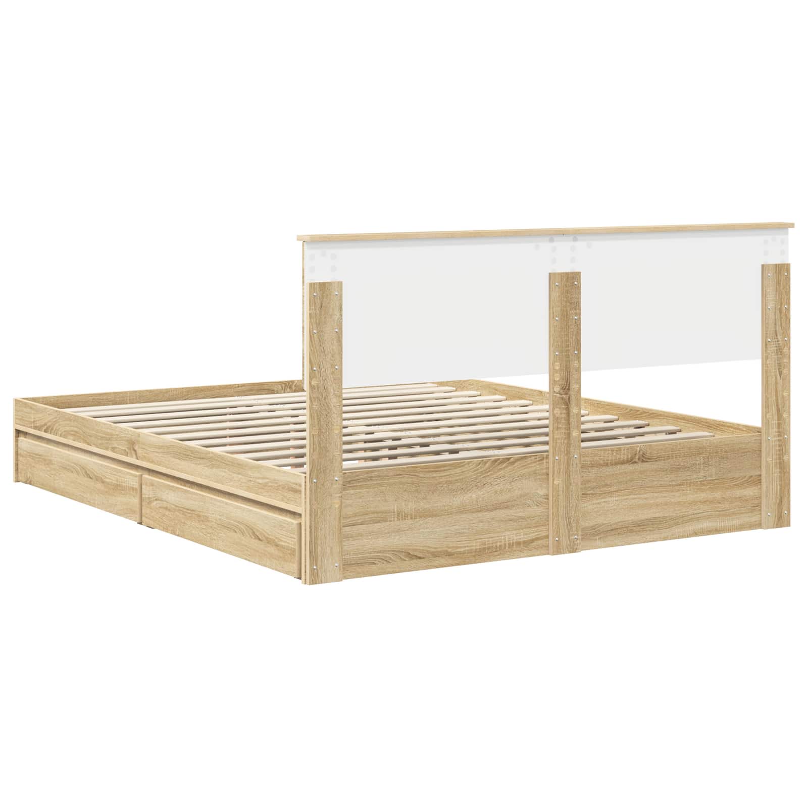 Krevet s od storage Sonoma hrast 160 x 200 cm Konstruirano drvo