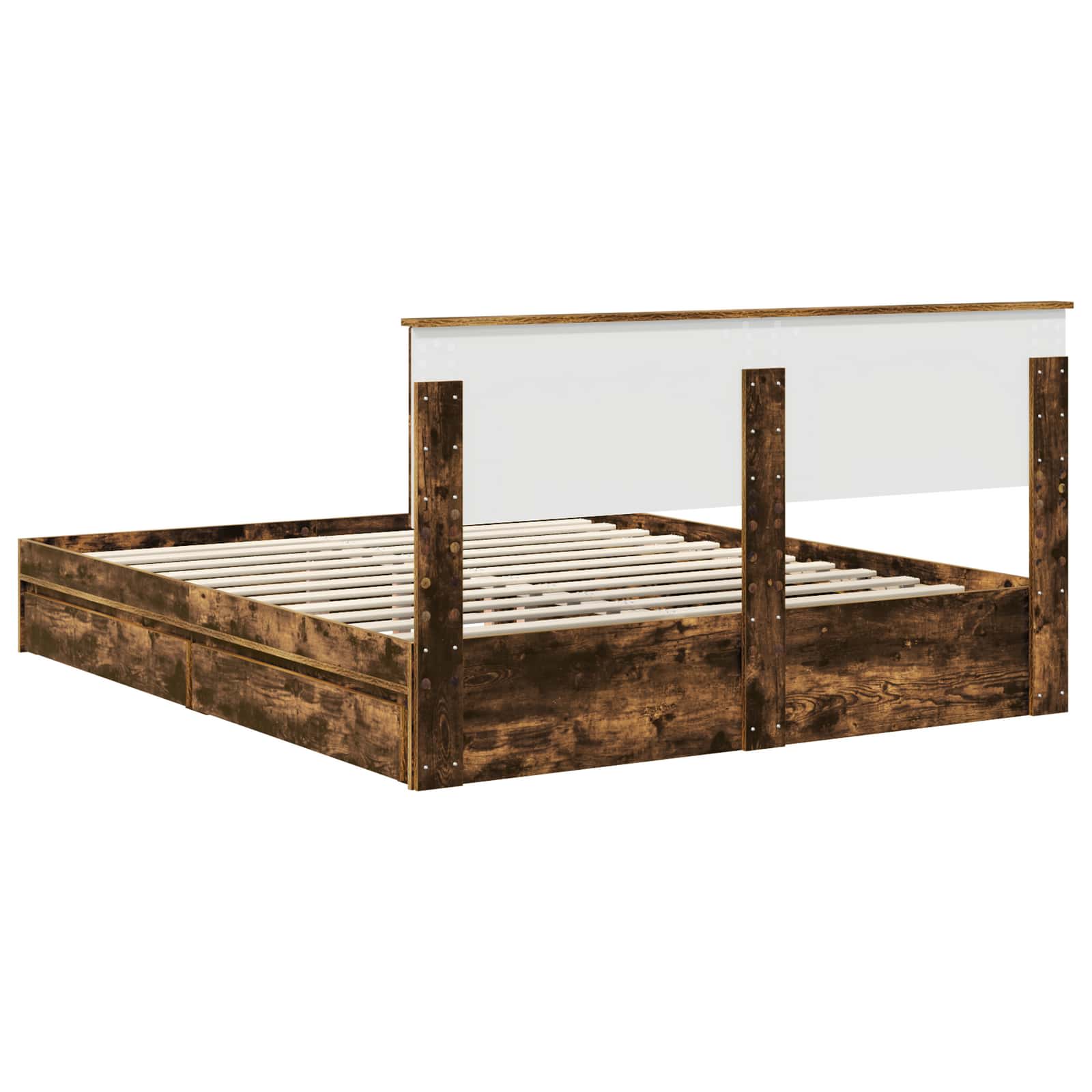 Krevet s od storage s uzglavljem Dimljeni hrast 160 x 200 cm