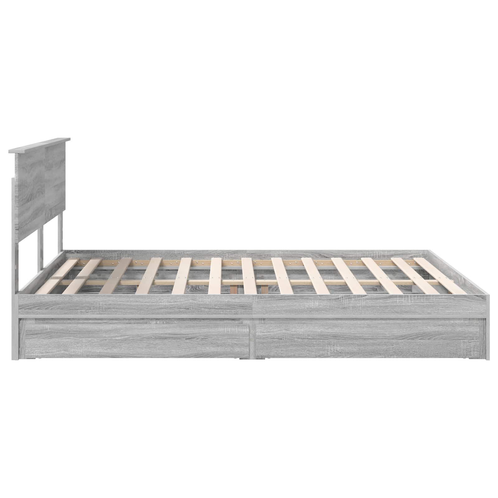 Krevet s od storage Siva Sonoma 160 x 200 cm Konstruirano drvo