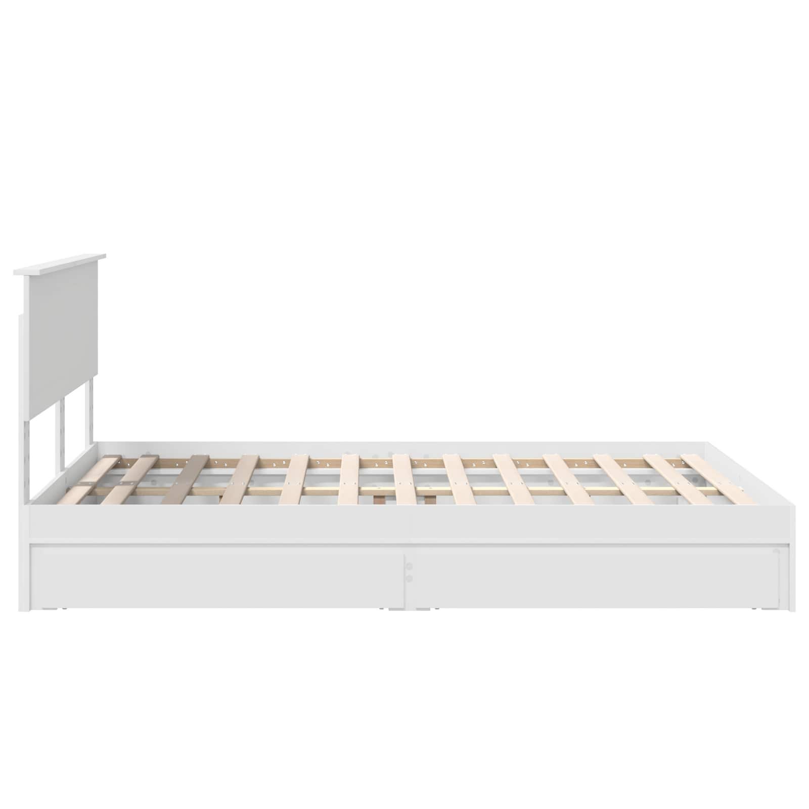 Krevet s od storage Bijelo 140 x 200 cm Konstruirano drvo