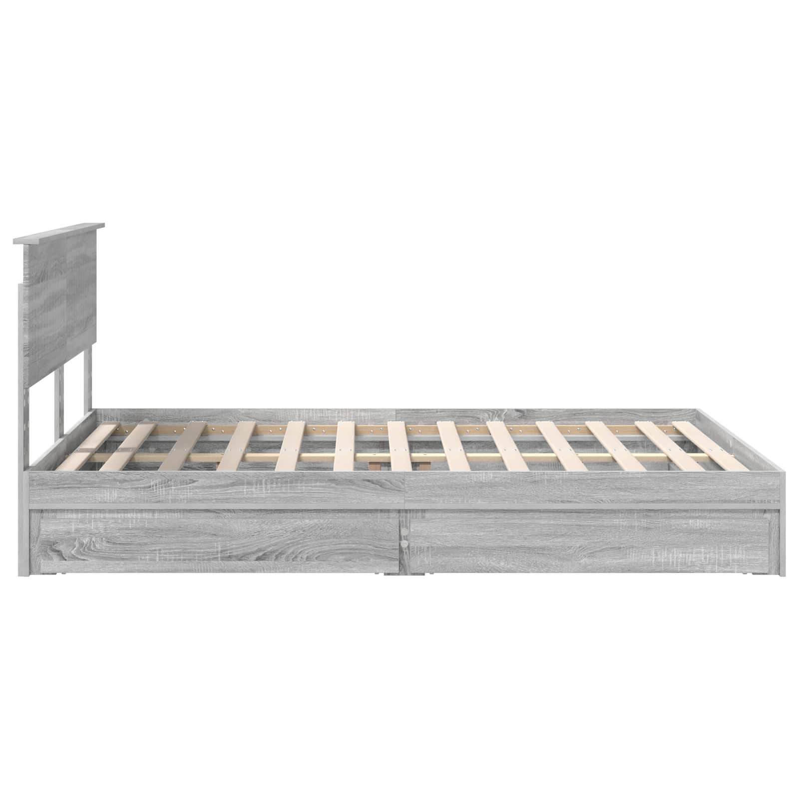 Krevet s od storage Siva Sonoma 140 x 200 cm Konstruirano drvo