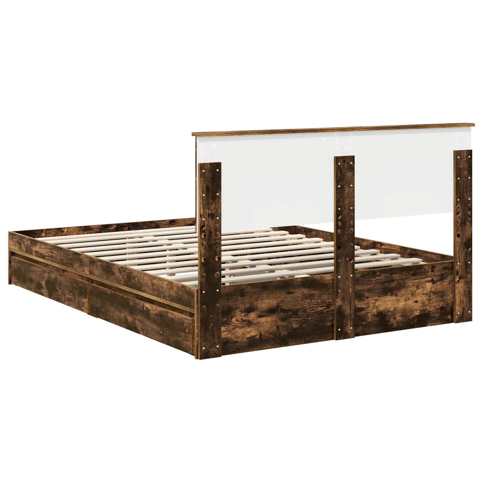 Krevet s od storage s uzglavljem Dimljeni hrast 135 x 190 cm