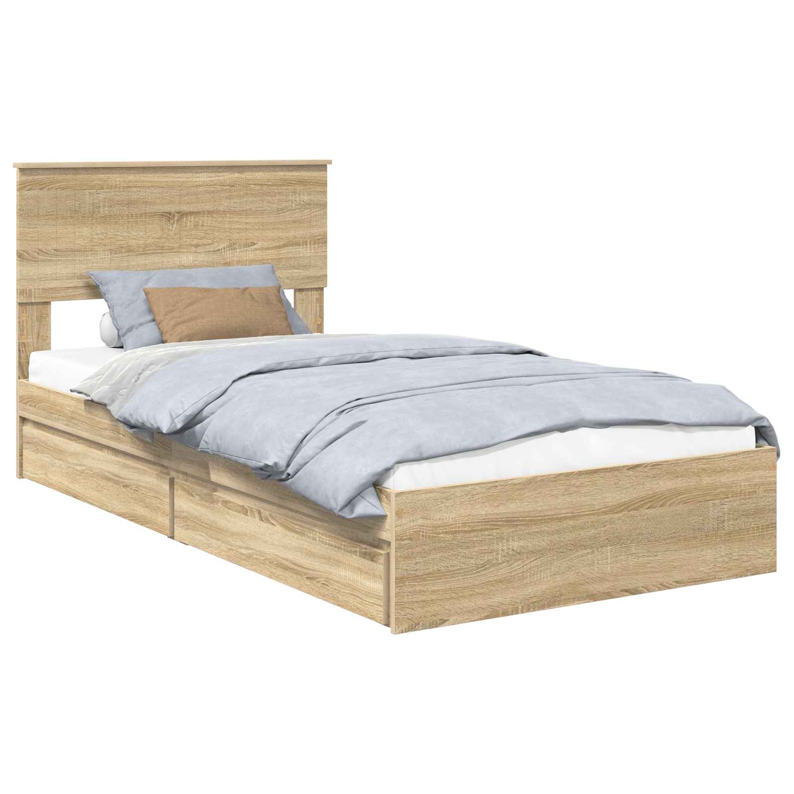 Krevet s od storage Sonoma hrast 100 x 200 cm Konstruirano drvo