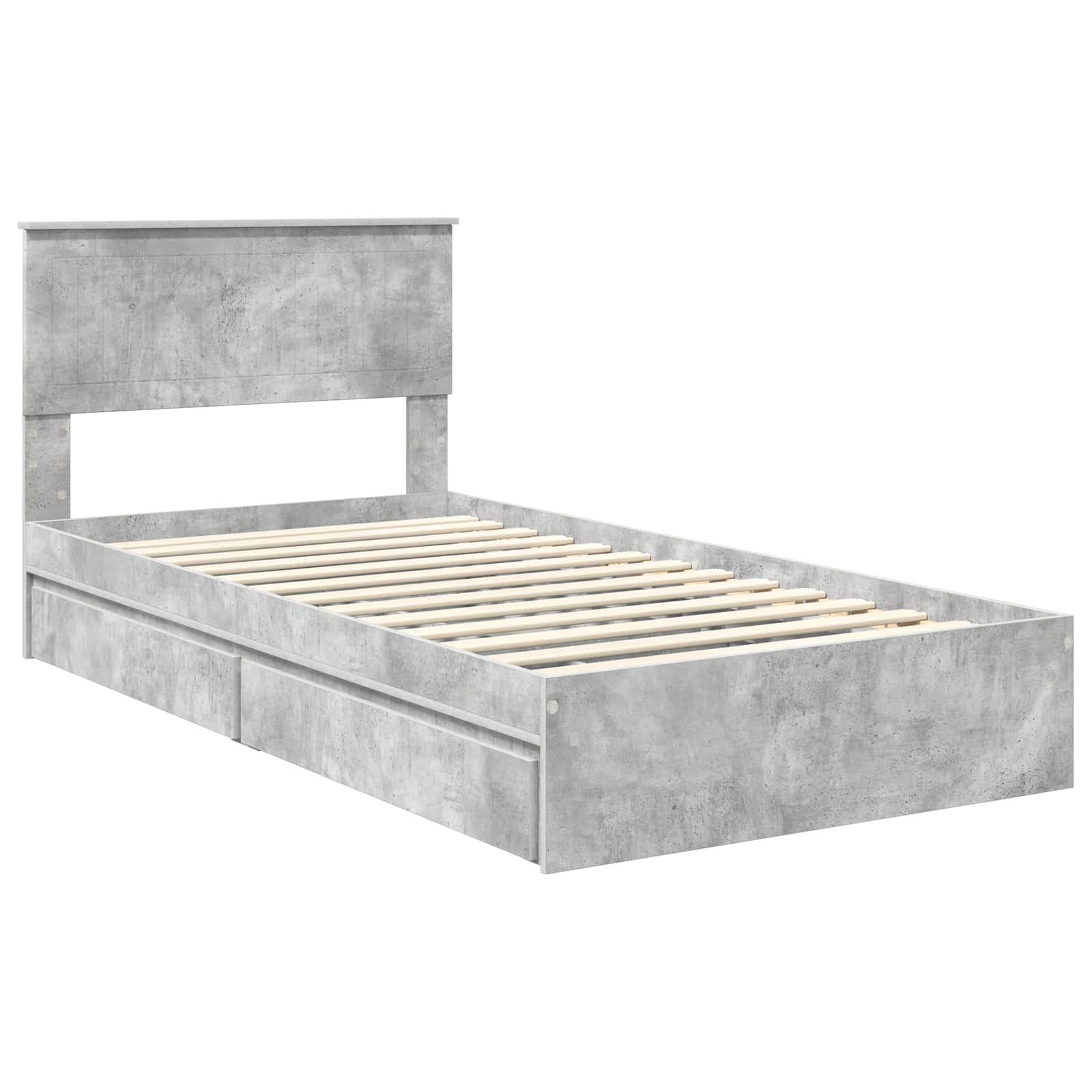 Krevet s od storage s uzglavljem Betonski sivi 100 x 200 cm