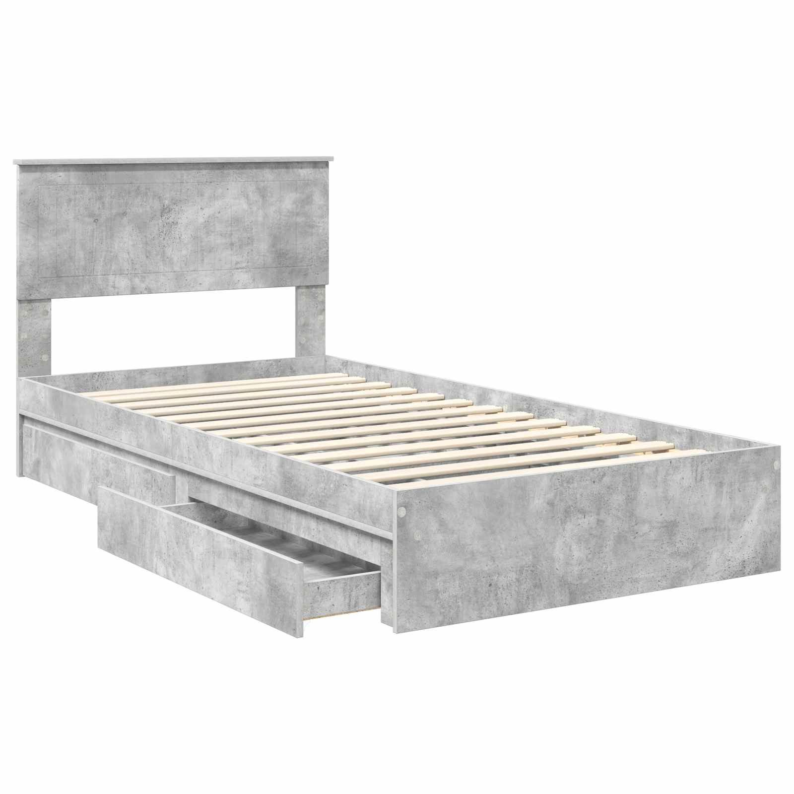 Krevet s od storage s uzglavljem Betonski sivi 100 x 200 cm
