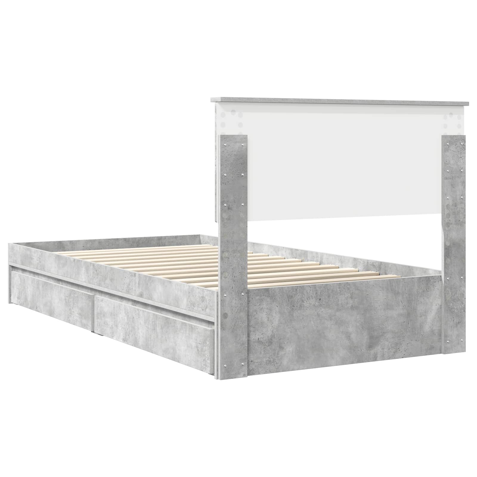 Krevet s od storage s uzglavljem Betonski sivi 100 x 200 cm