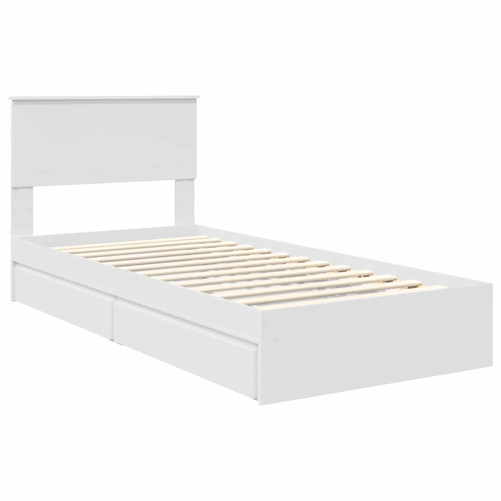 Krevet s od storage Bijelo 90 x 200 cm Konstruirano drvo