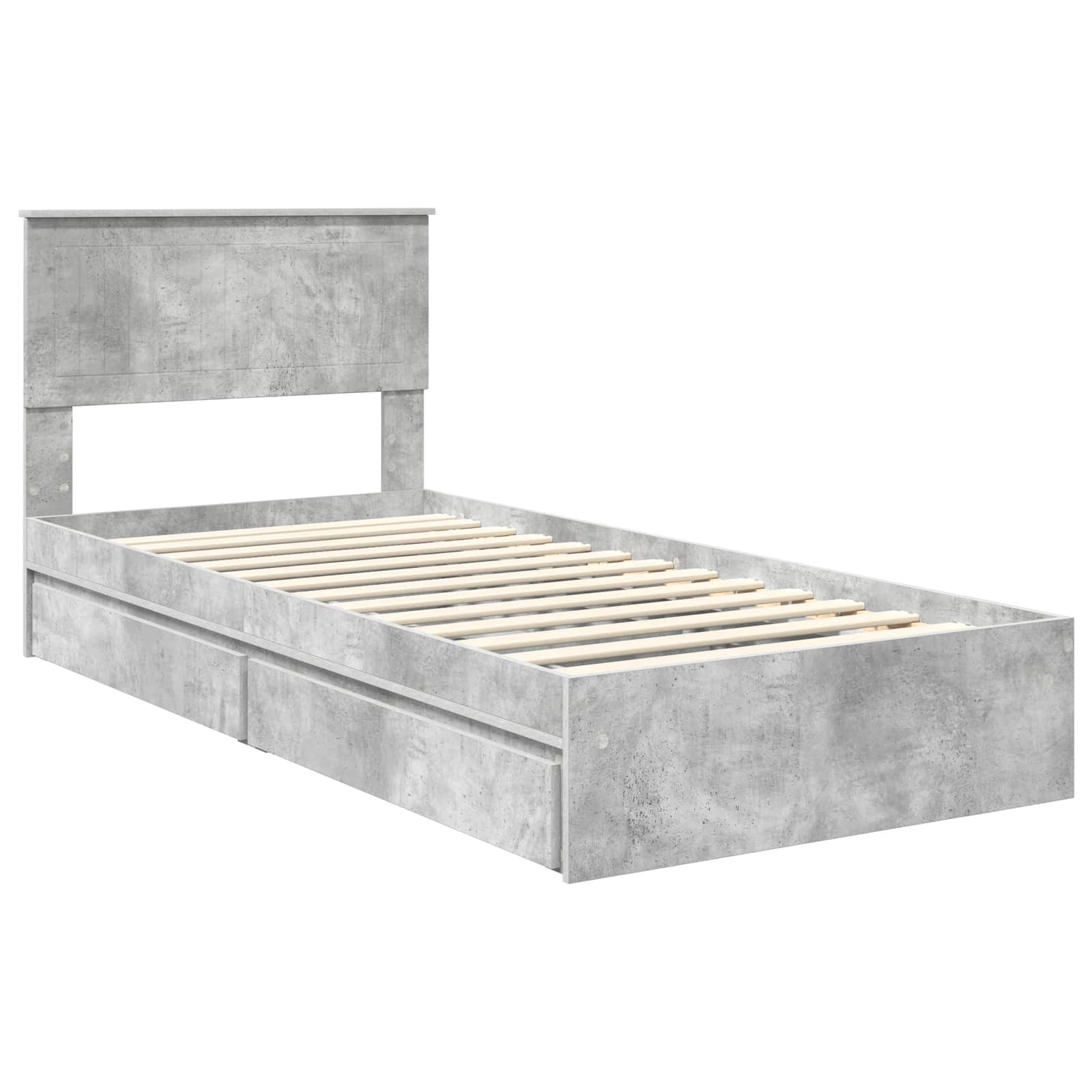 Krevet s od storage Betonski sivi 90 x 190 cm Konstruirano drvo