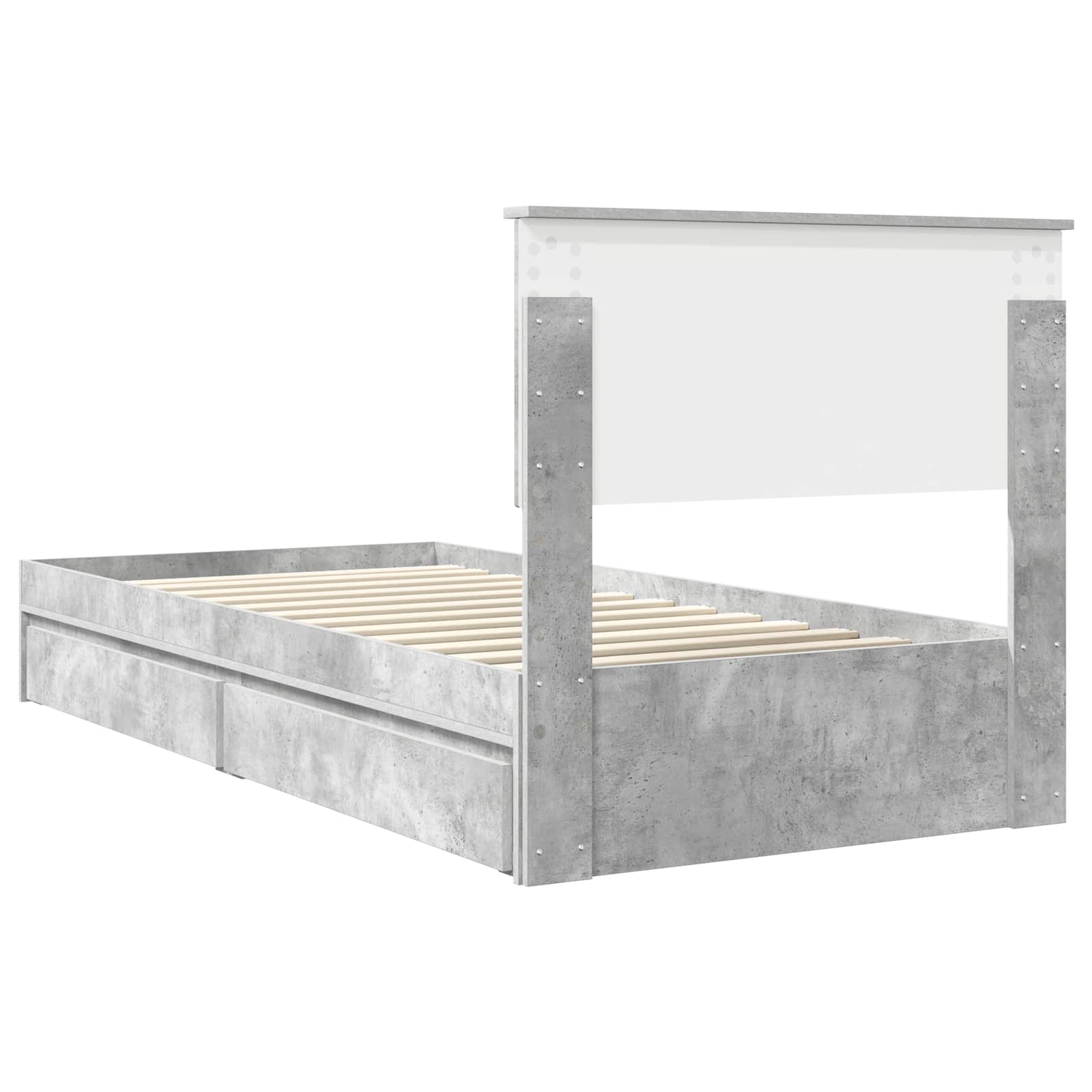 Krevet s od storage Betonski sivi 90 x 190 cm Konstruirano drvo