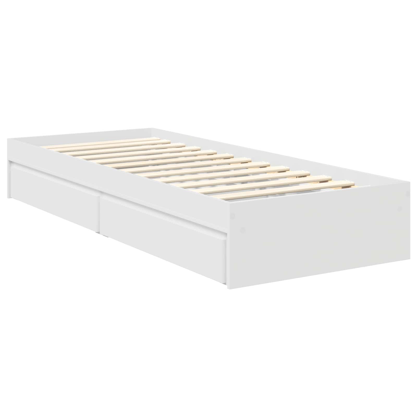Krevet s od storage Bijelo 75 x 190 cm Konstruirano drvo