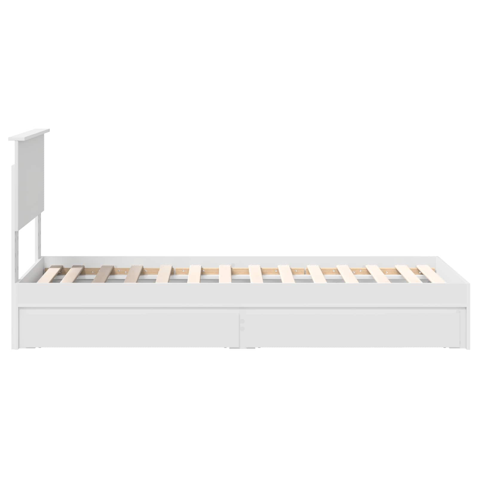 Krevet s od storage Bijelo 75 x 190 cm Konstruirano drvo