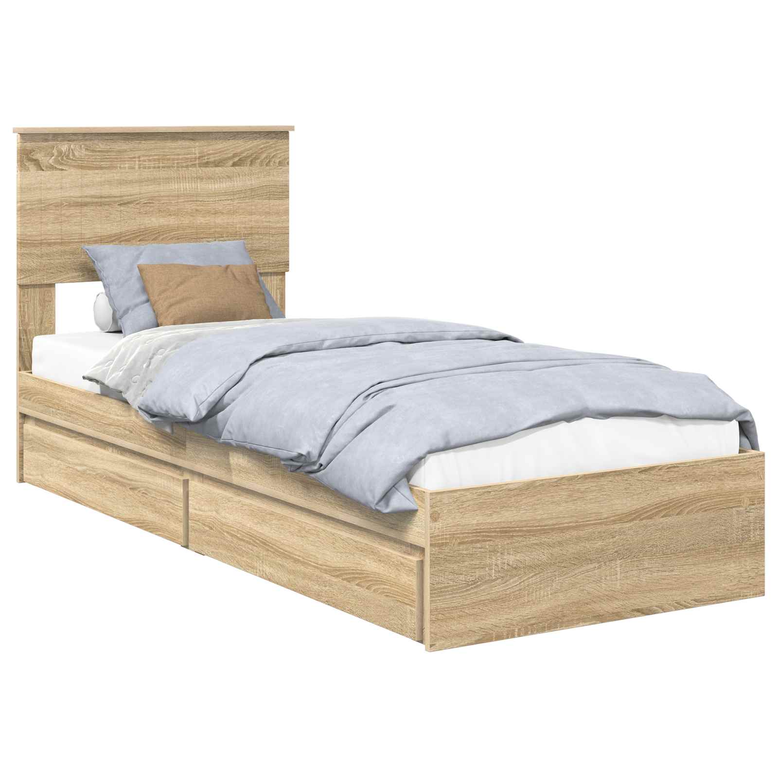 Krevet s od storage Sonoma hrast 75 x 190 cm Konstruirano drvo