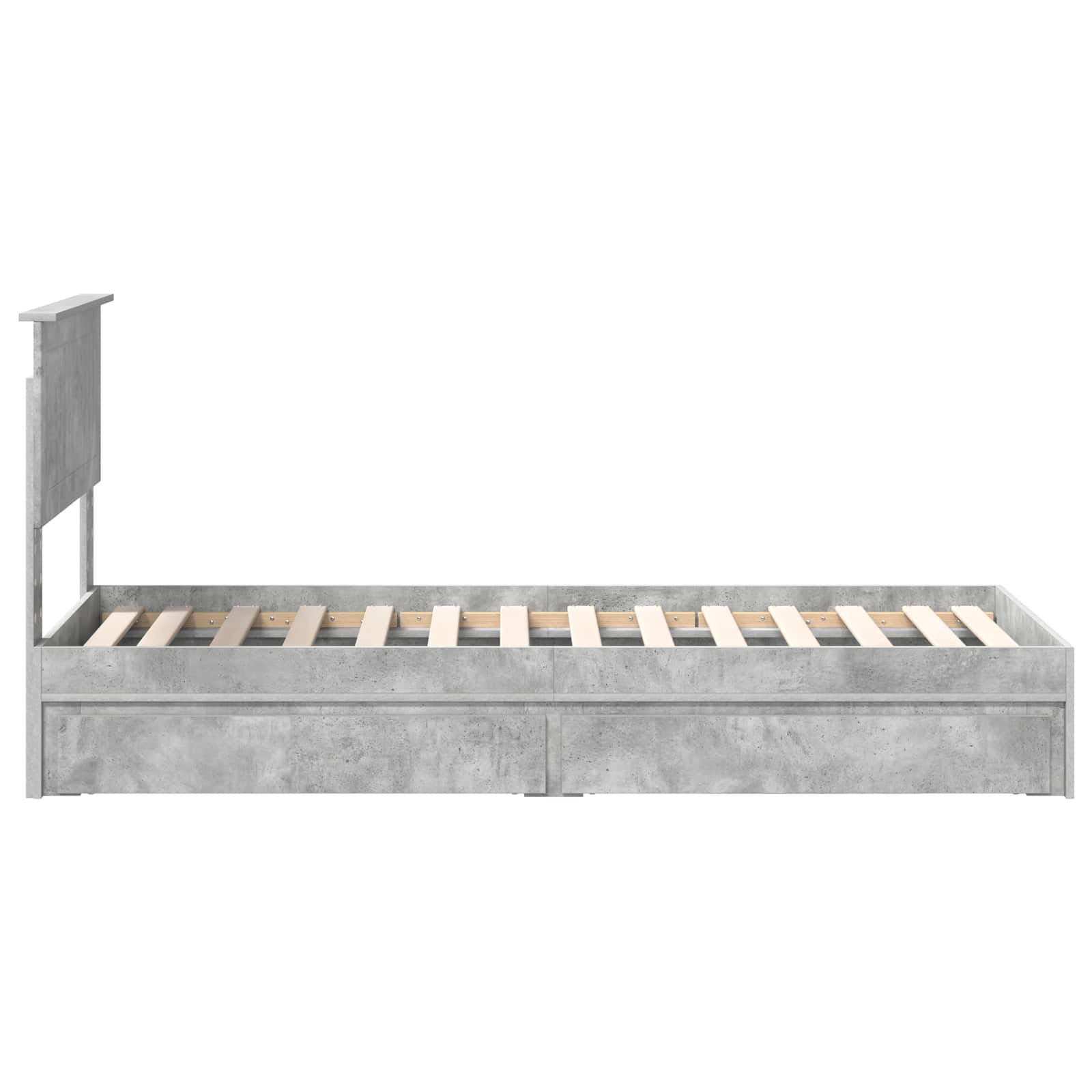 Krevet s od storage Betonski sivi 75 x 190 cm Konstruirano drvo