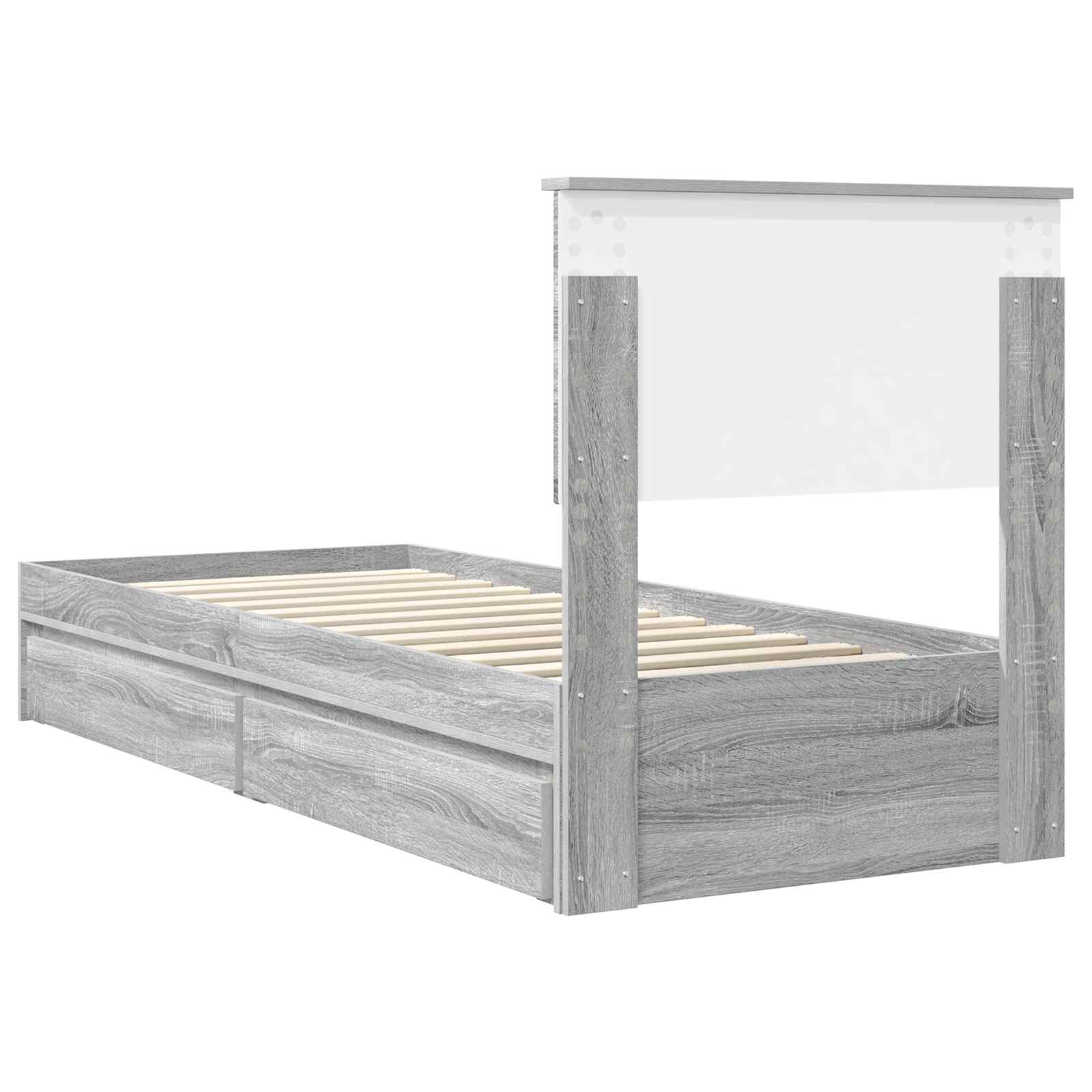 Krevet s od storage Siva Sonoma 75 x 190 cm Konstruirano drvo