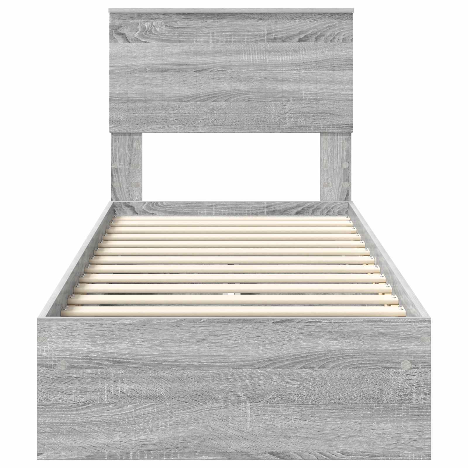 Krevet s od storage Siva Sonoma 75 x 190 cm Konstruirano drvo