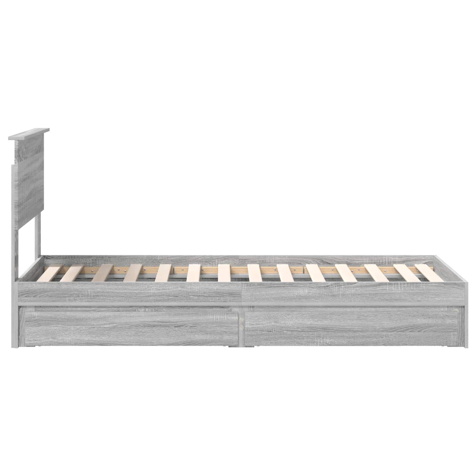 Krevet s od storage Siva Sonoma 75 x 190 cm Konstruirano drvo