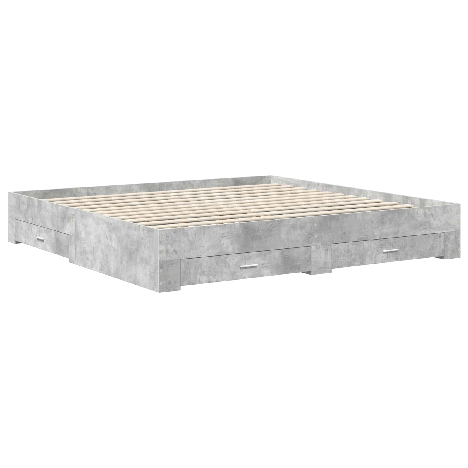 Krevetna konstrukcija s uzglavljem Betonski sivi 200 x 200 cm