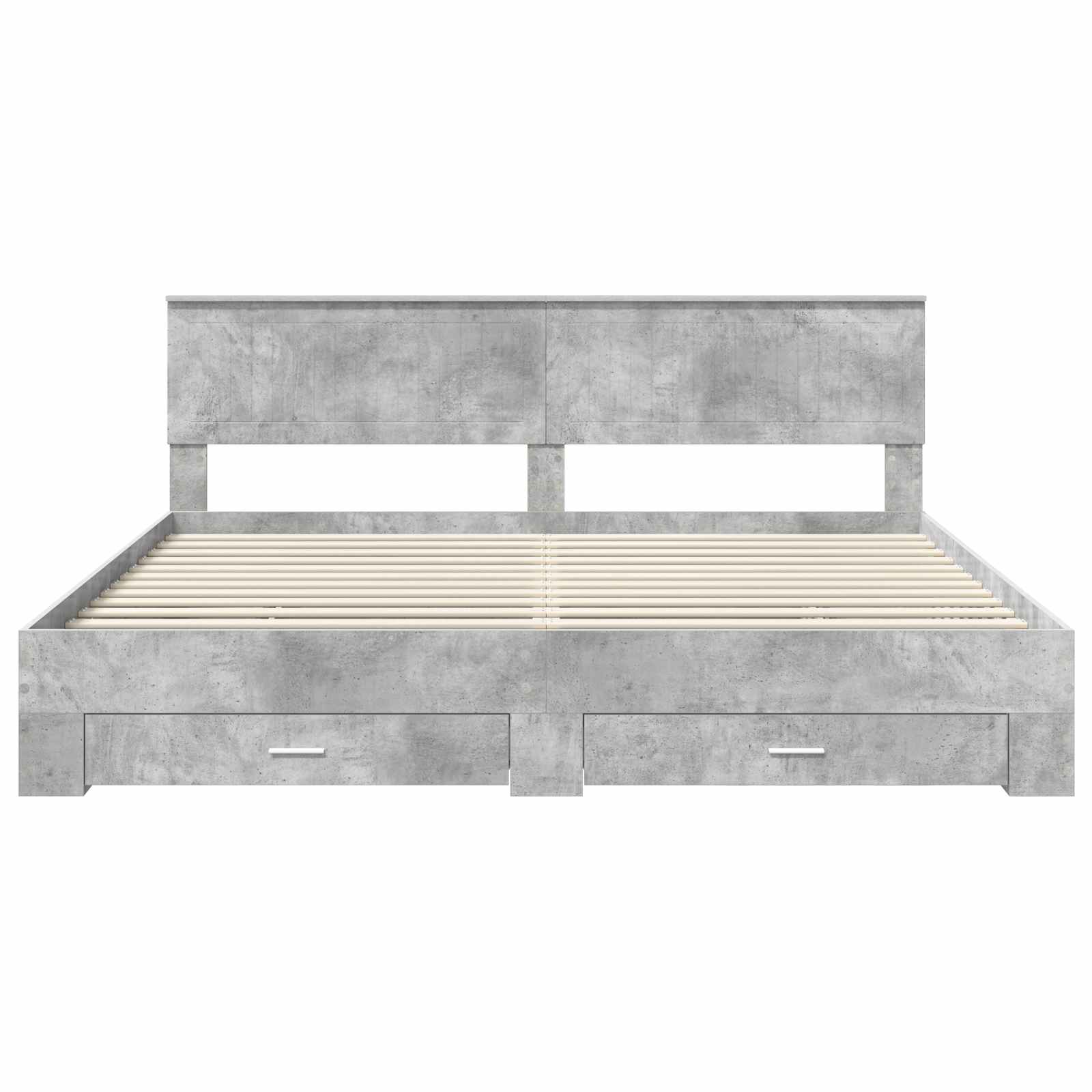 Krevetna konstrukcija s uzglavljem Betonski sivi 200 x 200 cm