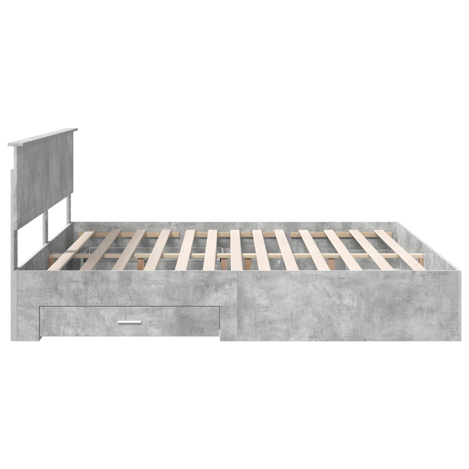 Krevetna konstrukcija s uzglavljem Betonski sivi 200 x 200 cm