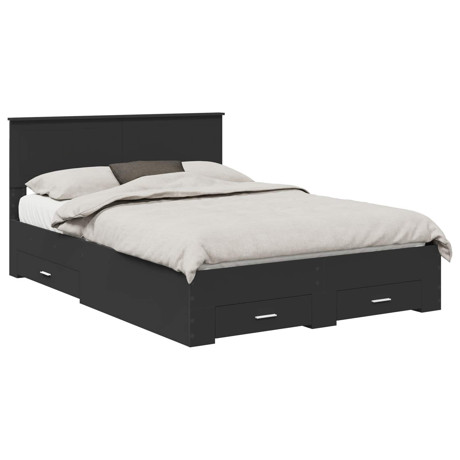 Krevetna konstrukcija Crna 140 x 190 cm Konstruirano drvo