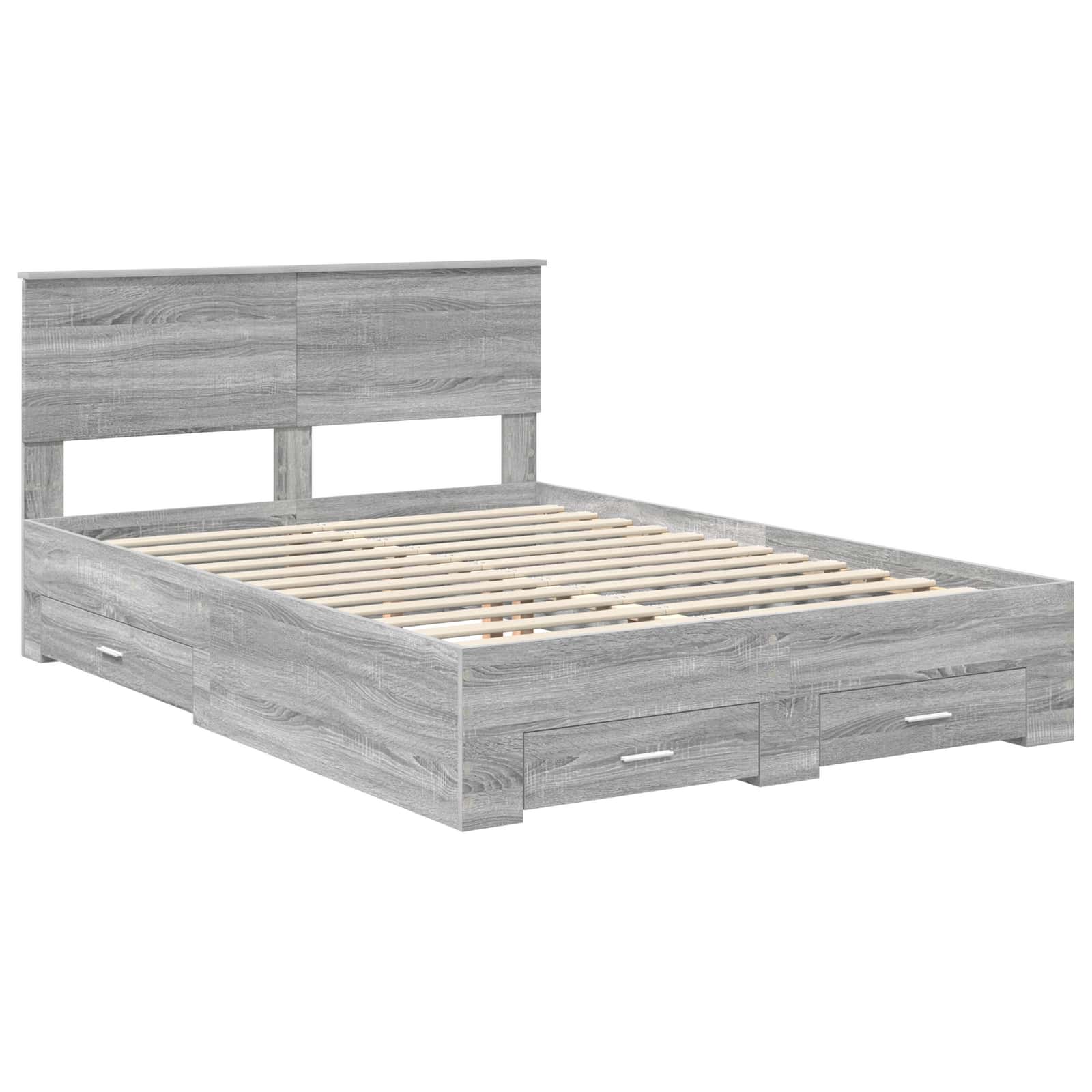 Krevetna konstrukcija s uzglavljem Siva Sonoma 140 x 190 cm