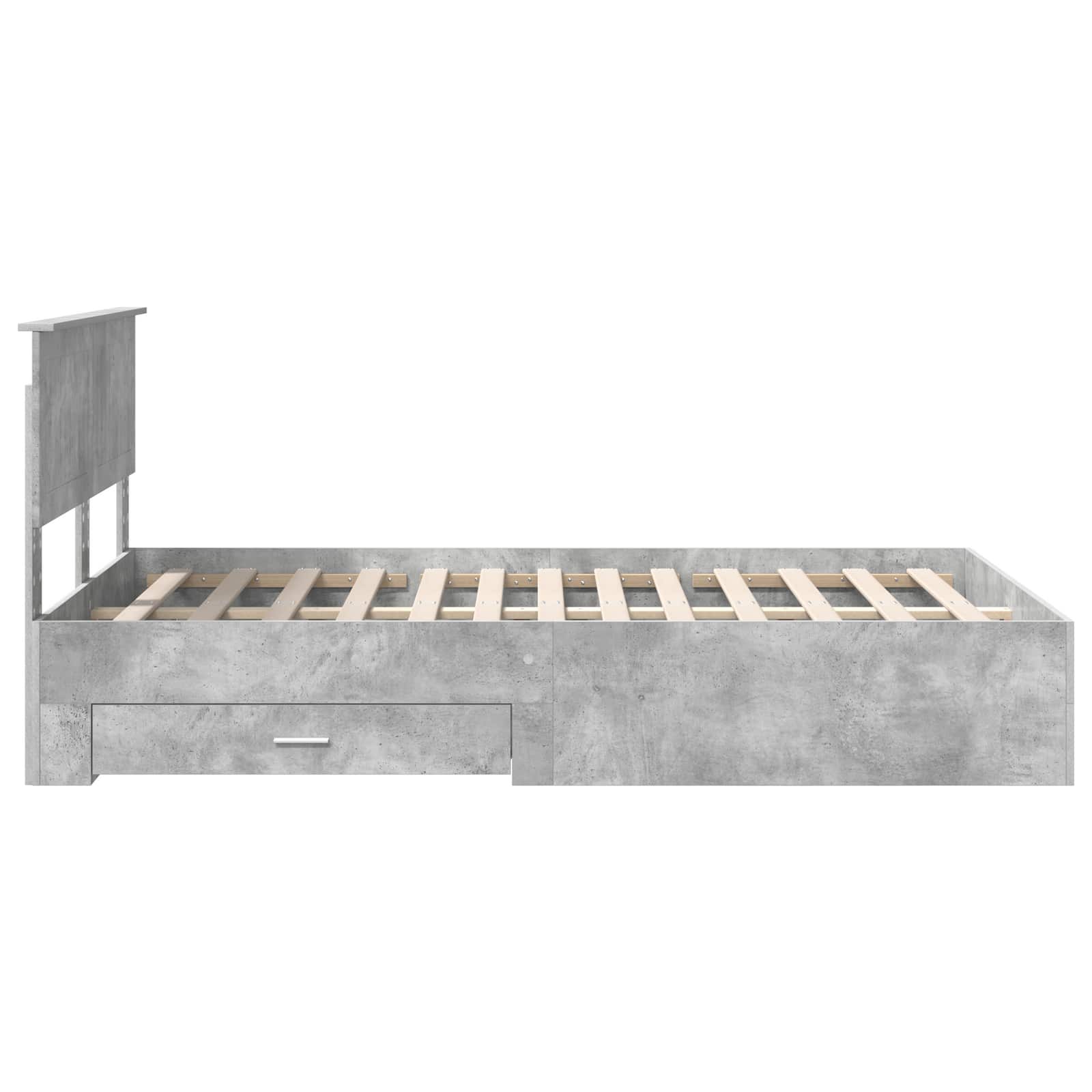 Krevetna konstrukcija s uzglavljem Betonski sivi 120 x 200 cm