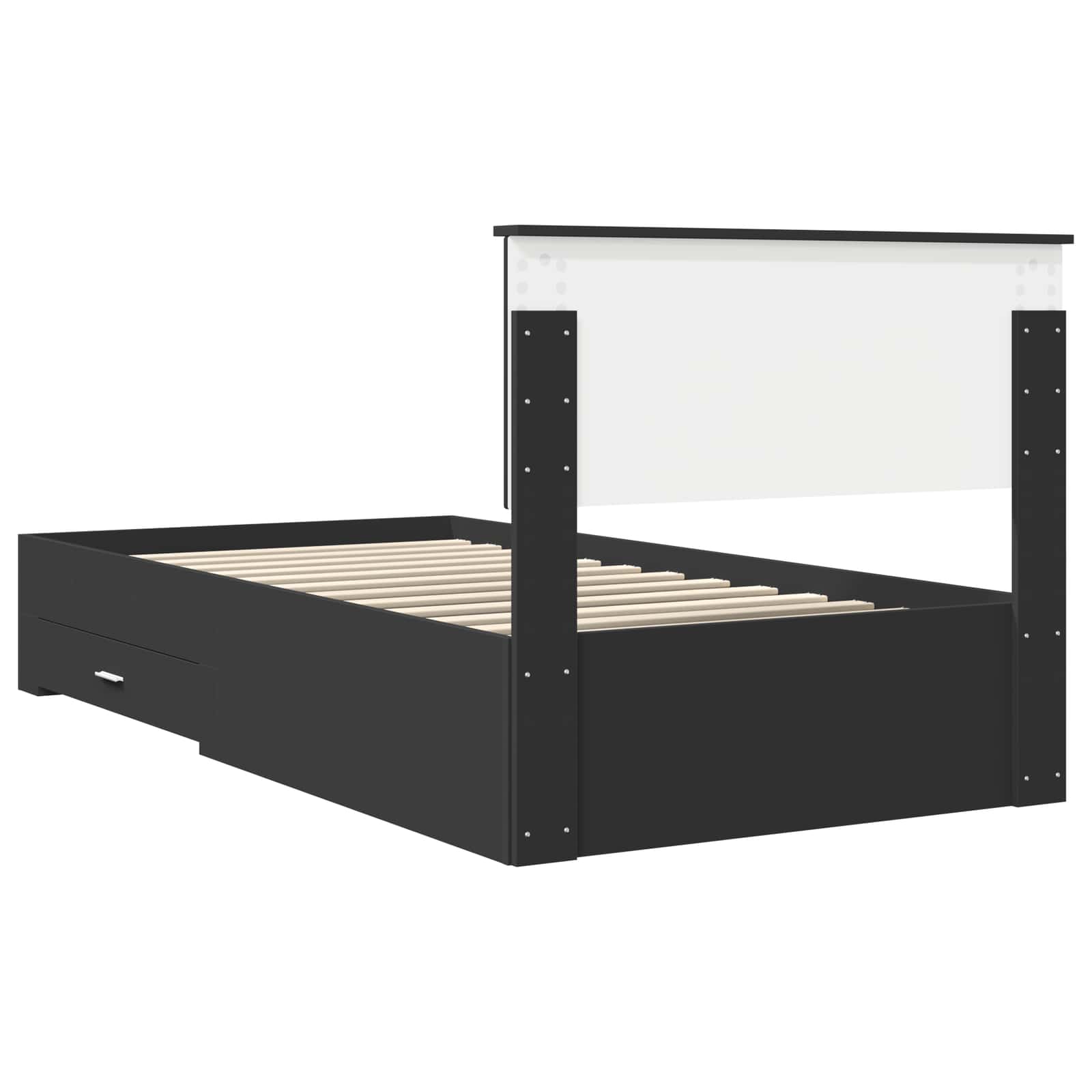 Krevetna konstrukcija s uzglavljem Crna i srebrna 100 x 200 cm