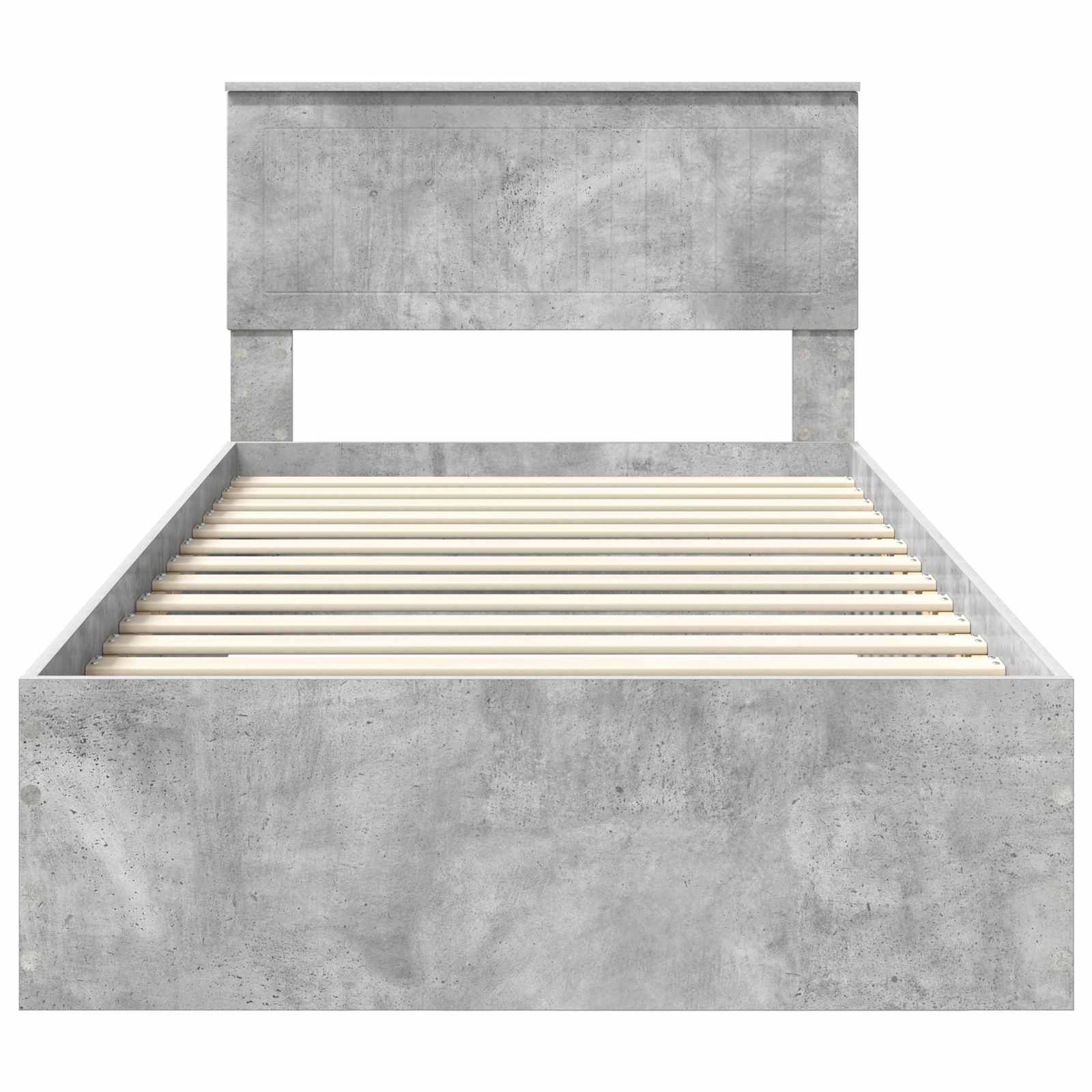 Krevetna konstrukcija s uzglavljem Betonski sivi 100 x 200 cm
